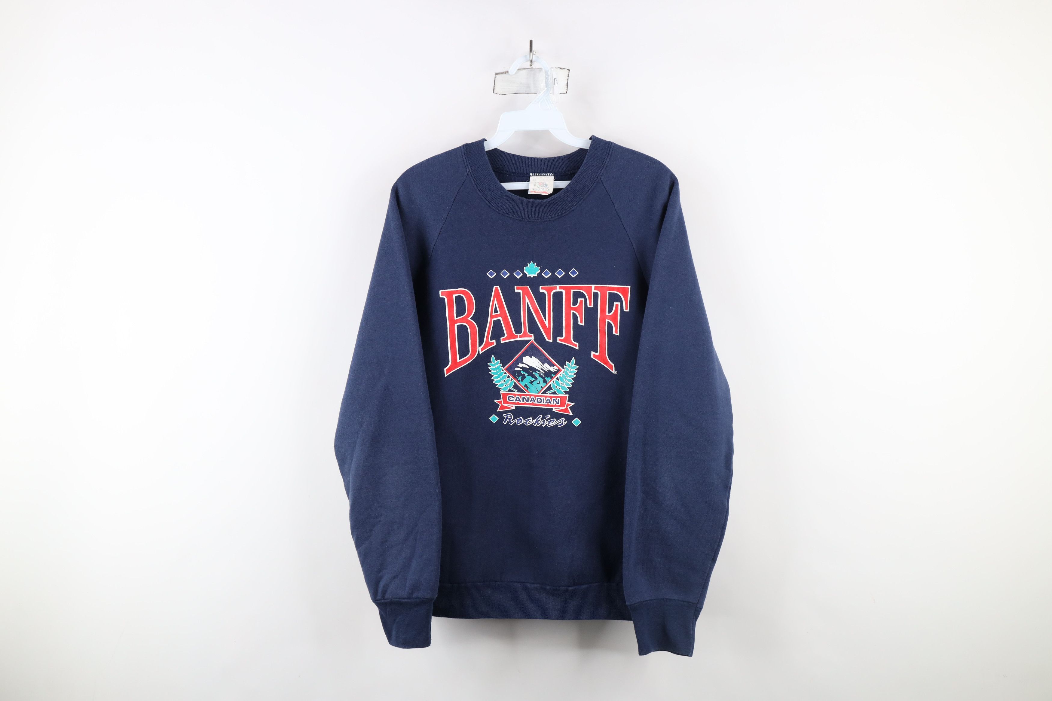 Vintage Vintage 90s Banff Canadian Rockies Sweatshirt Blue USA Size M / US 6-8 / IT 42-44 - 1 Thumbnail