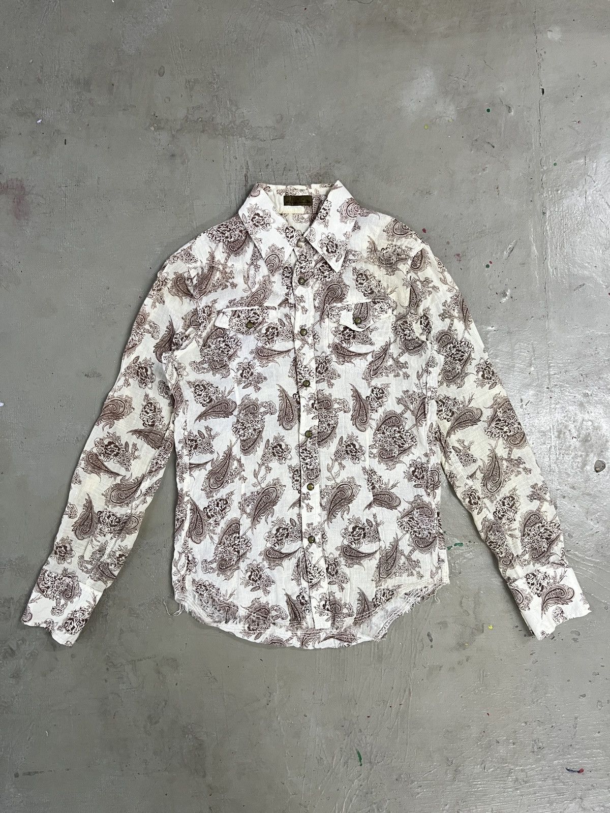 GOA GOA distressed metal button crinkle western shirt Size US S / EU 44-46 / 1 - 1 Thumbnail