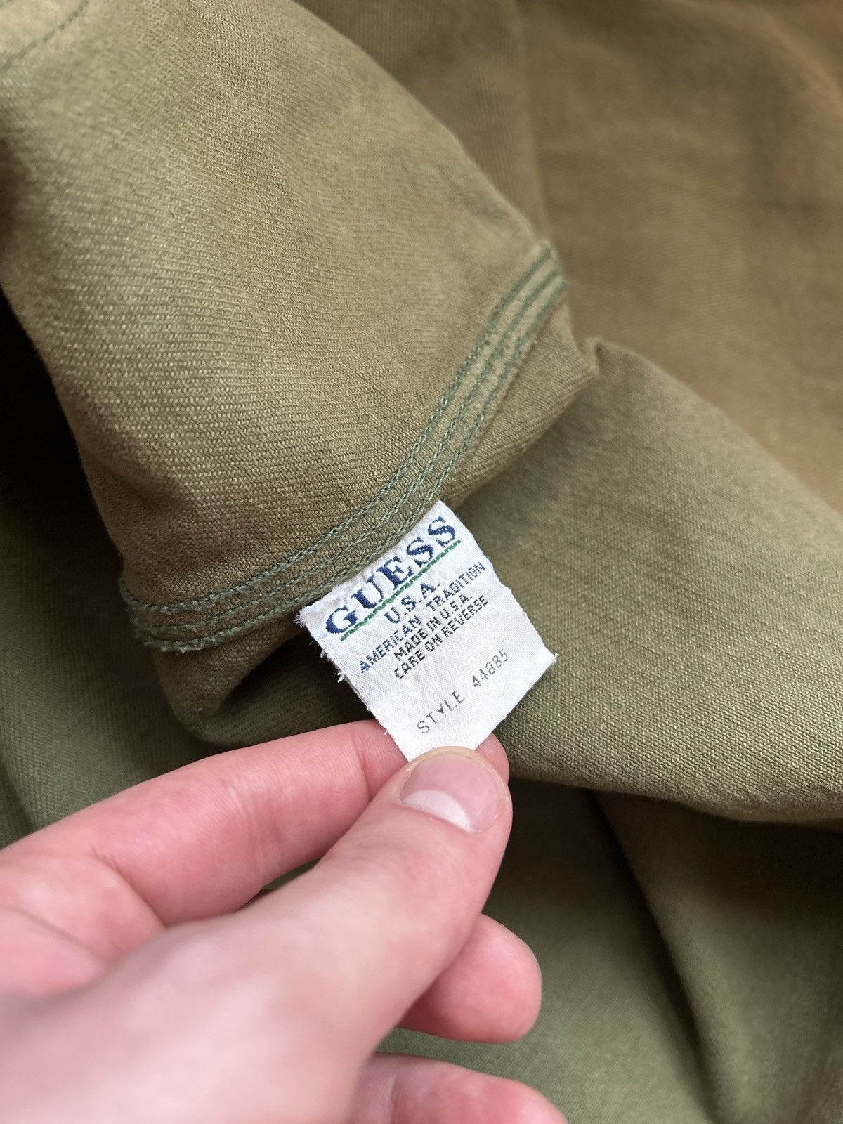 Guess × Vintage Vintage 80s Guess Workwear Faded Green Denim Chore Jacket Size US XXL / EU 58 / 5 - 5 Thumbnail