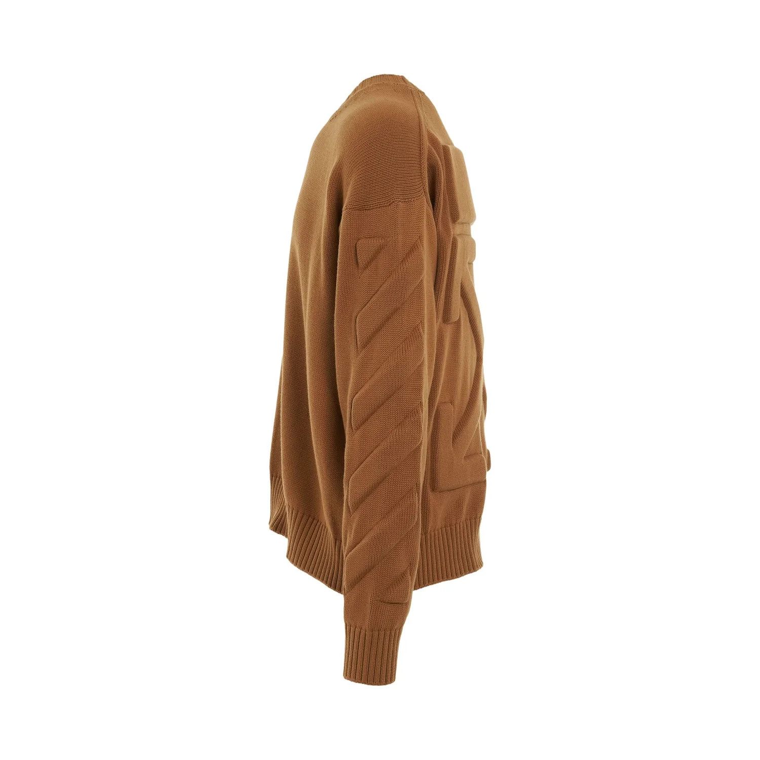 Off-White o1y0325 Crewneck Sweater in Brown Size US XXS / EU 40 - 3 Thumbnail