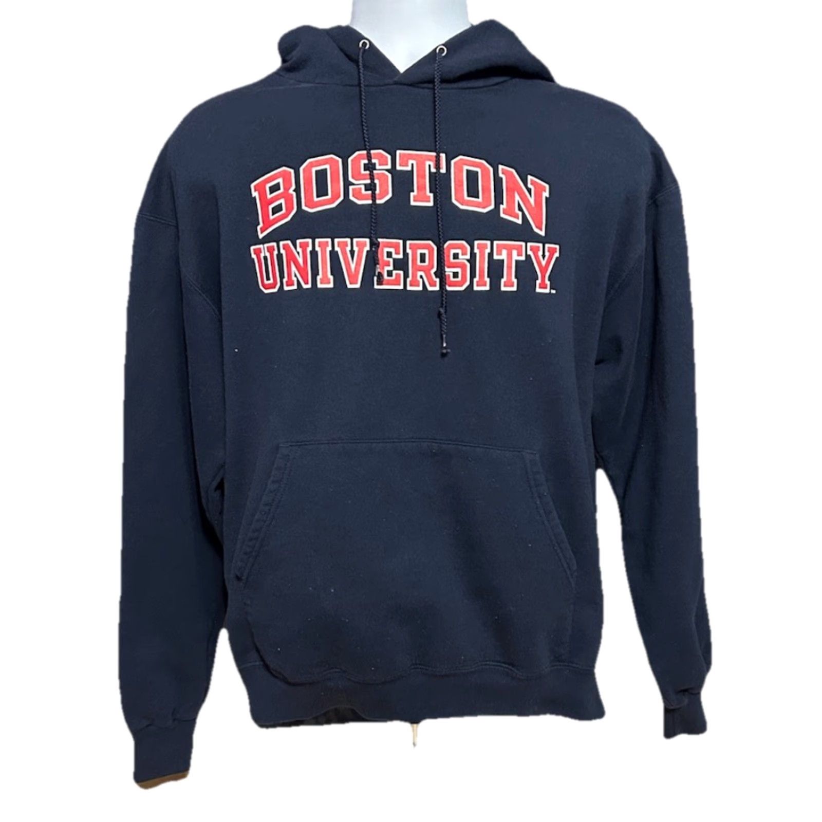 Champion VTG Boston University Champion Hoodie Men Large Navy Drawstring Kangaroo Pocket Size US L / EU 52-54 / 3 - 2 Thumbnail
