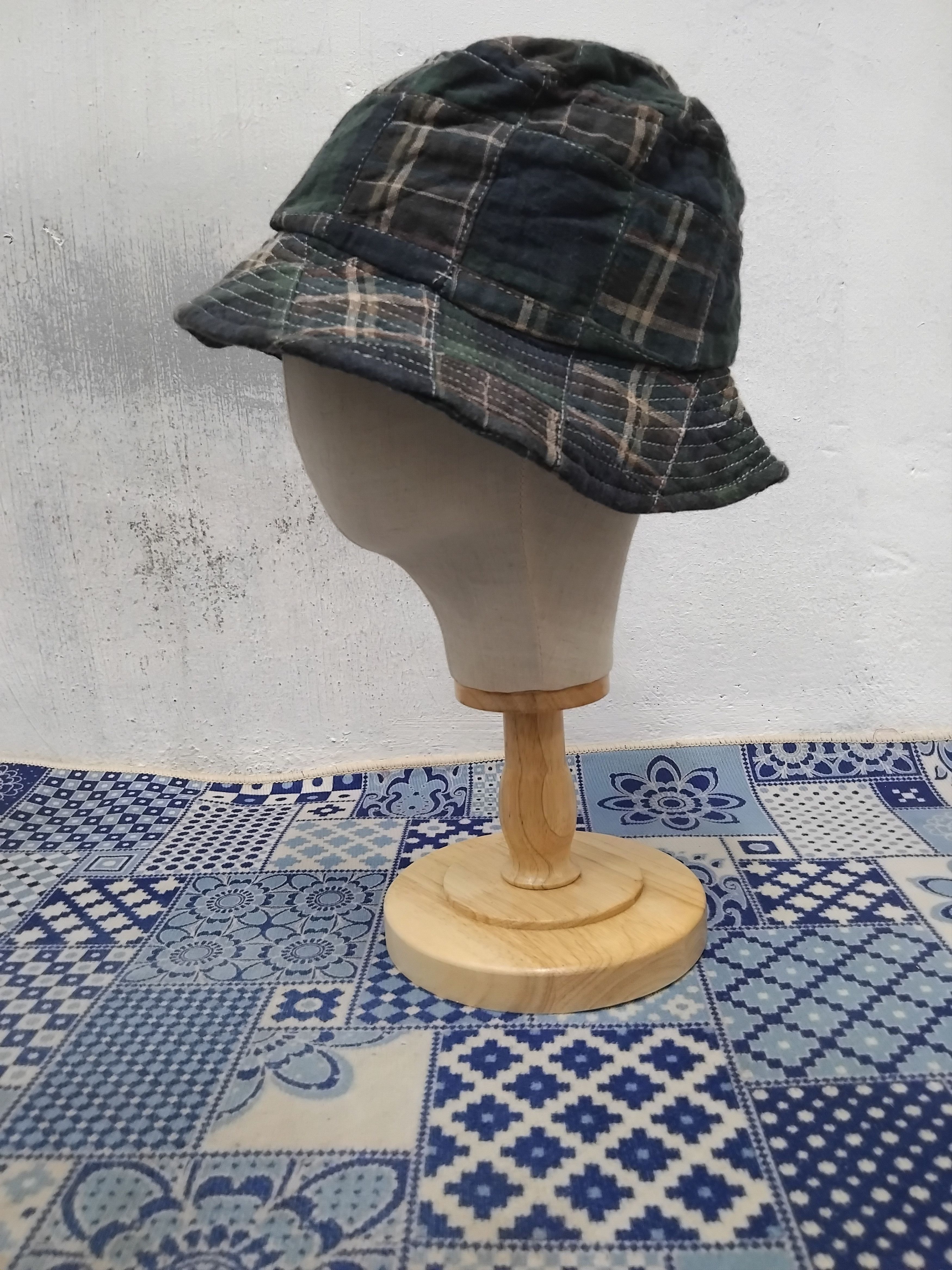 Japanese Brand 💥Exporture patchwork Japanese inspired green hat Size ONE SIZE - 5 Thumbnail