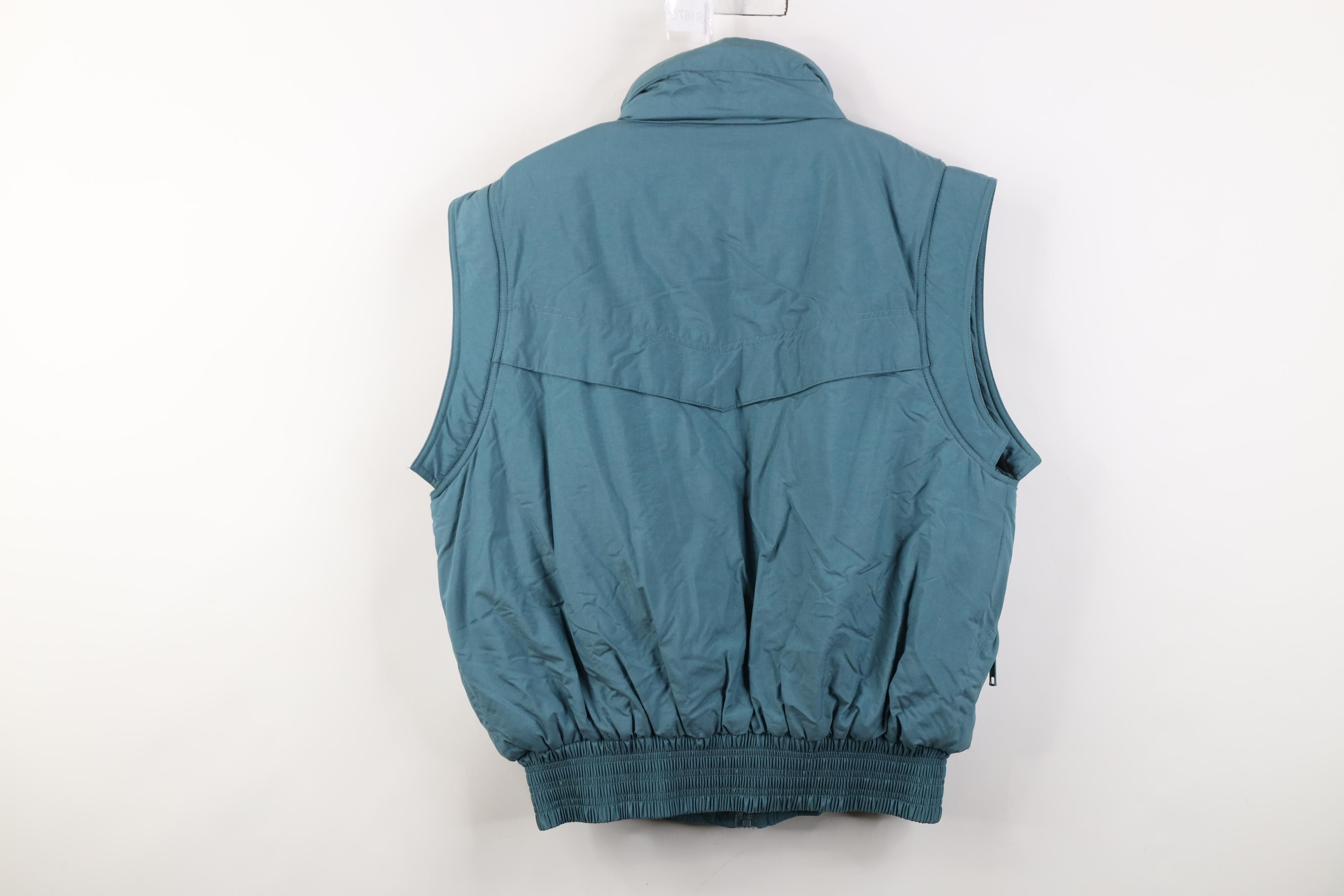 Vintage Vintage 90s Streetwear Full Zip Puffer Vest Jacket Teal Size L / US 10 / IT 46 - 16 Thumbnail