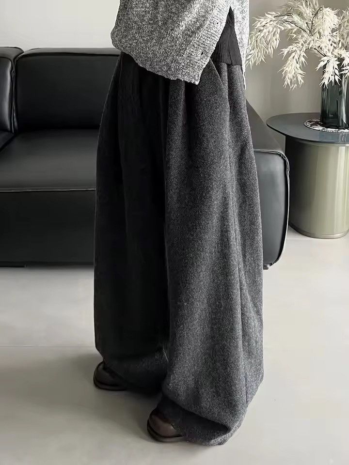 Other Casual Elegant Baggy Loose Textured High Waist Pants Size 26" / US 2 / IT 38 - 2 Thumbnail