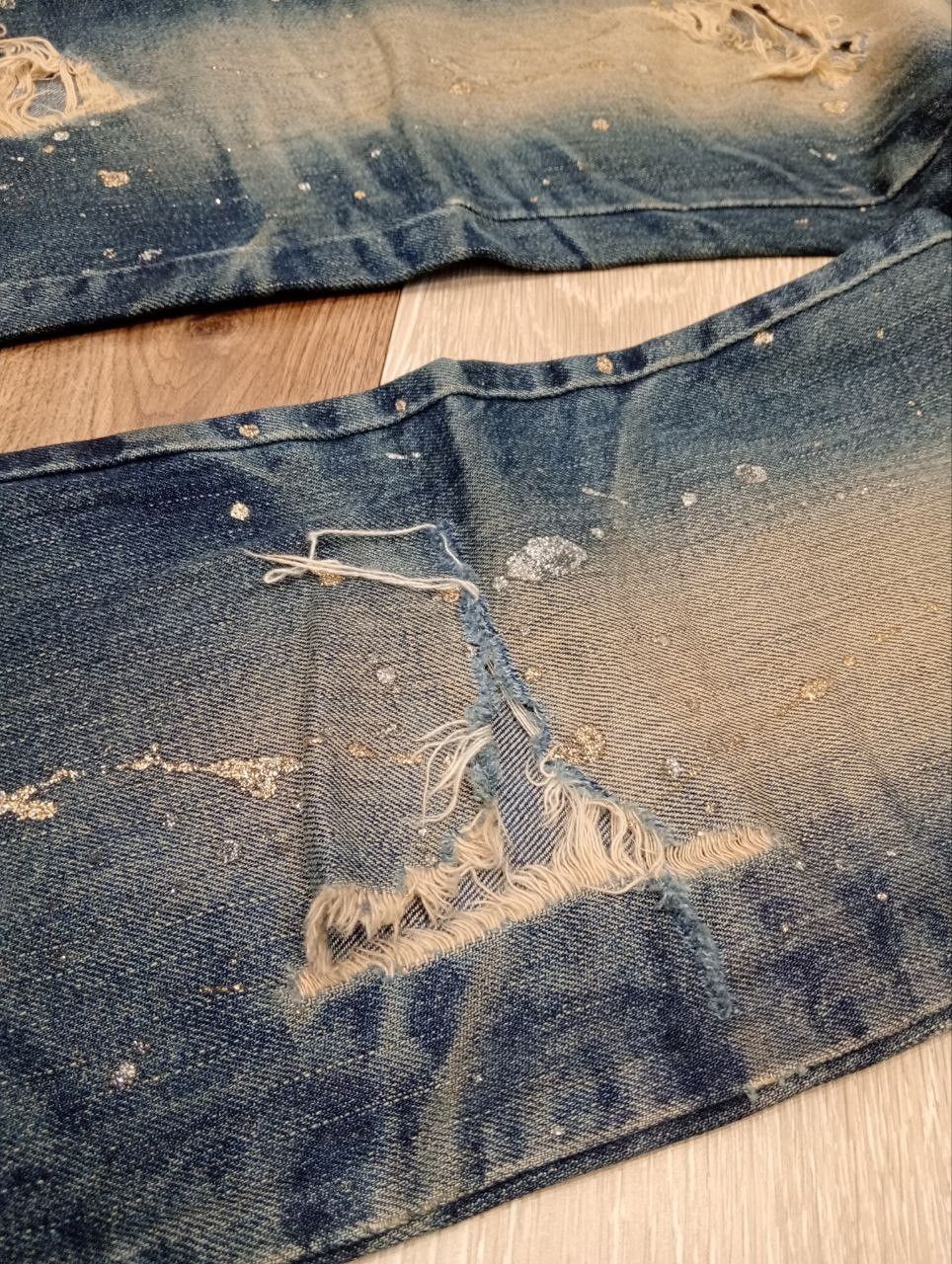 Japanese Brand LAGUST BLUE DISTRESSED ANKLE ZIP FLARED JEANS Size US 33 - 6 Thumbnail
