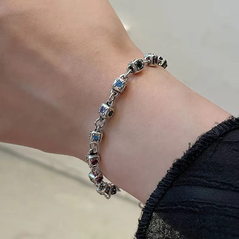 Jewelry Multicolor Zircons Chain Bracelet Size ONE SIZE - 1 Thumbnail