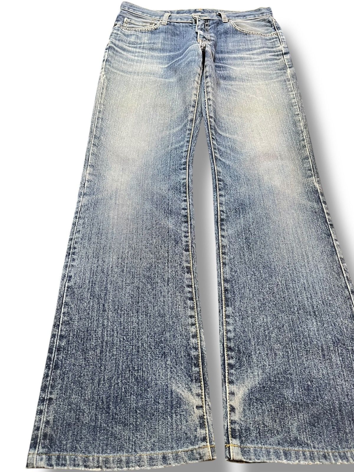 Uniqlo Vintage Uniqlo Flare Bell Bottom Blue Wash Denim Size US 32 / EU 48 - 3 Thumbnail