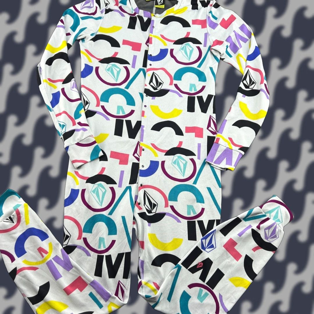 Volcom Volcom One-Piece Jumpsuit Geometric Multicolor L Regular Unisex Adults Long Sleeve Polyester V-Science Performance Dry Size 36" / US 14 / IT 50 - 1 Thumbnail