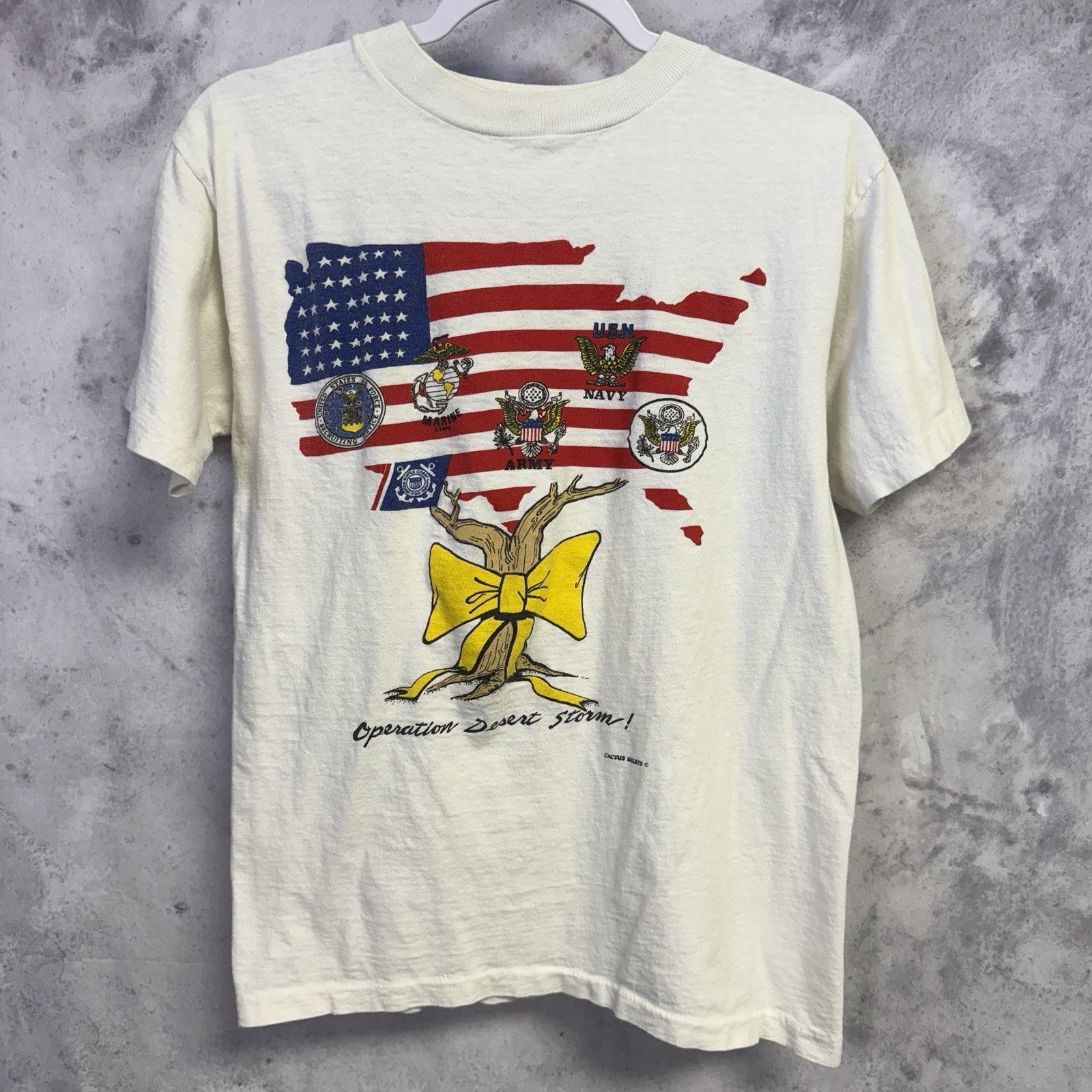 Vintage Vintage Operation Desert Storm T Shirt Mens Large White Sing Size US L / EU 52-54 / 3 - 1 Thumbnail
