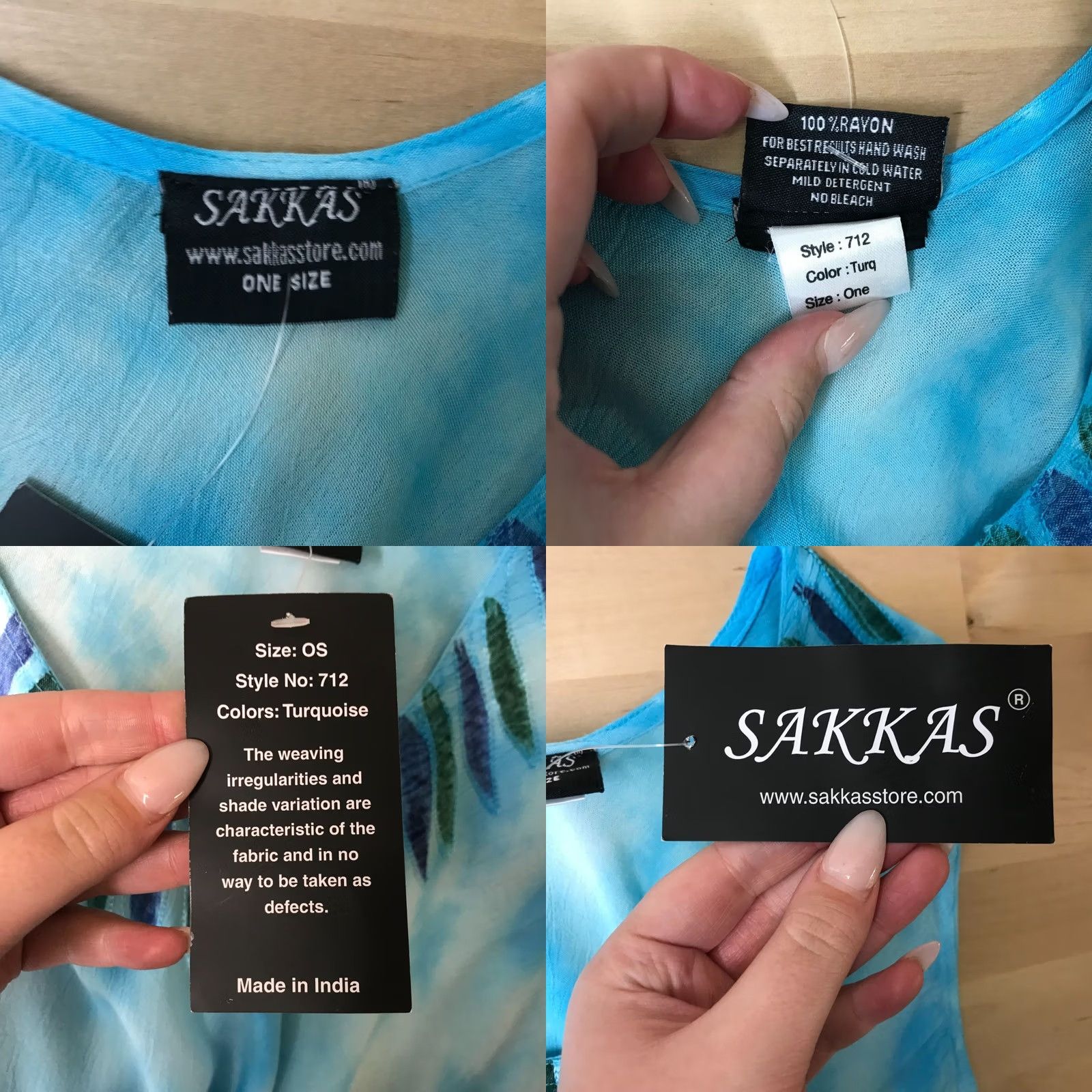 Vintage SAKKAS BUTTERFLY DRESS BLUE ONE SIZE ROUND NECK SLEEVELESS WOMEN'S Size ONE SIZE - 8 Thumbnail