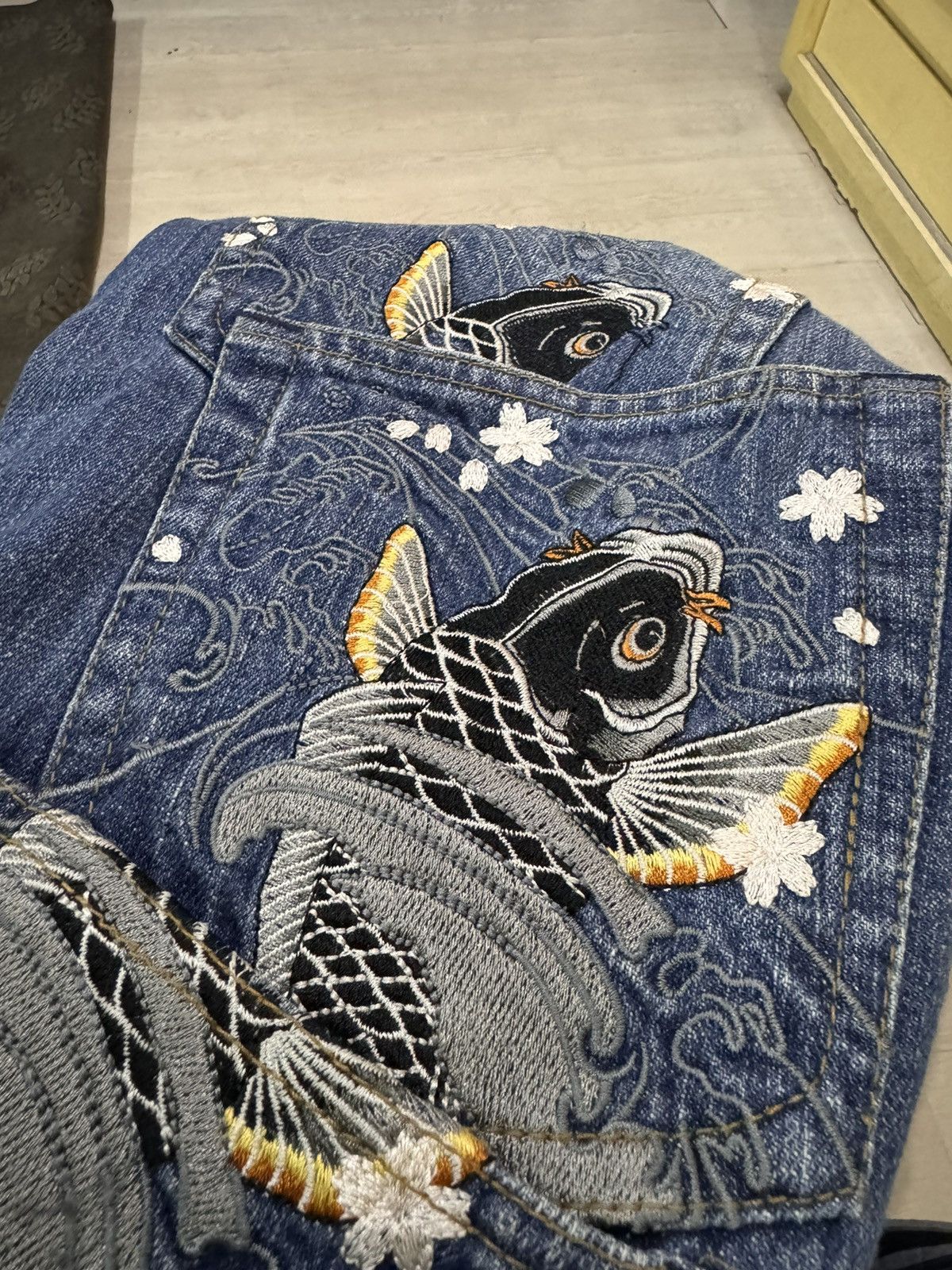 Japanese Brand Koi Pond Sukajan Japan Jeans Embroidered Multiple Pocket 32 Size US 32 / EU 48 - 9 Thumbnail