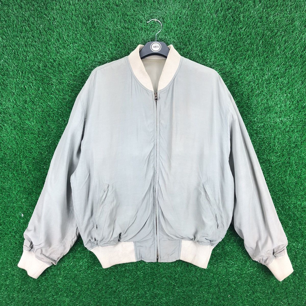 Vintage Vintage 80's Rayon Zipper Jacket Bomber Style by Yin & Yang Size US L / EU 52-54 / 3 - 1 Thumbnail