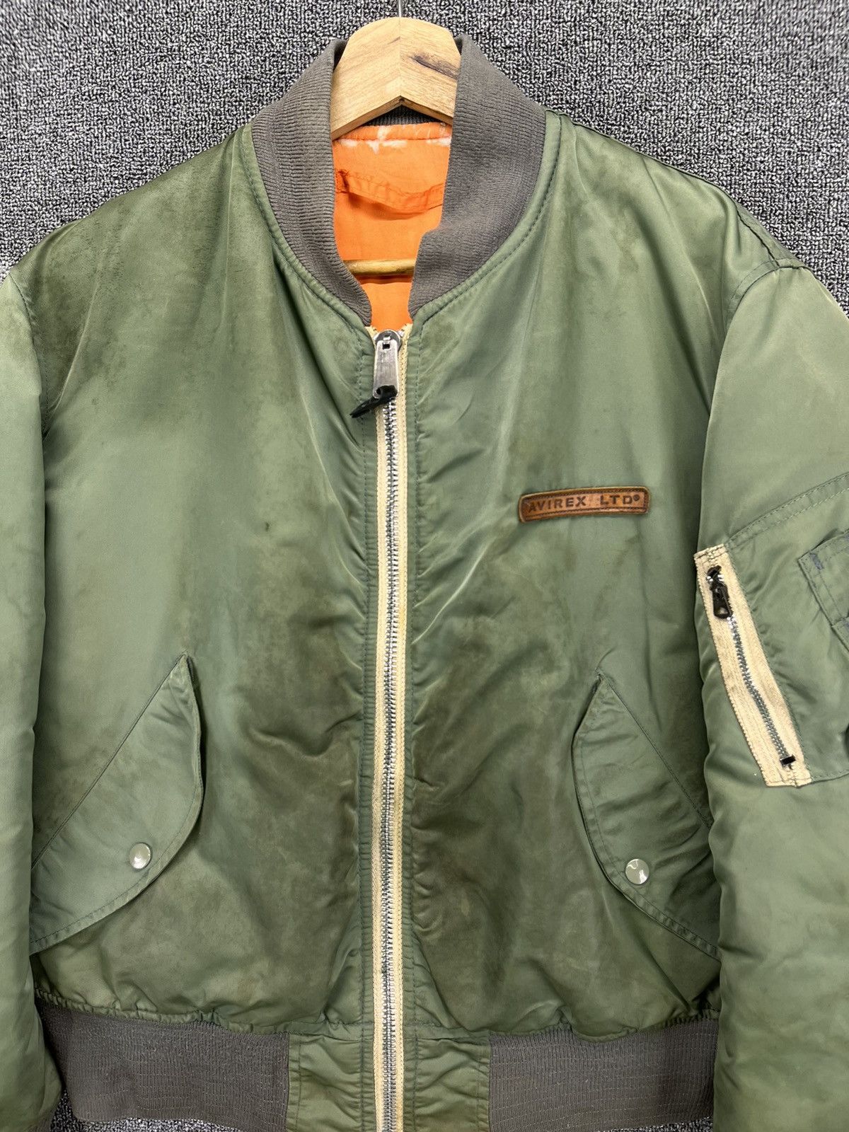 Avirex Vintage Avirex Trashed Rare Bomber Jacket Size US M / EU 48-50 / 2 - 5 Thumbnail