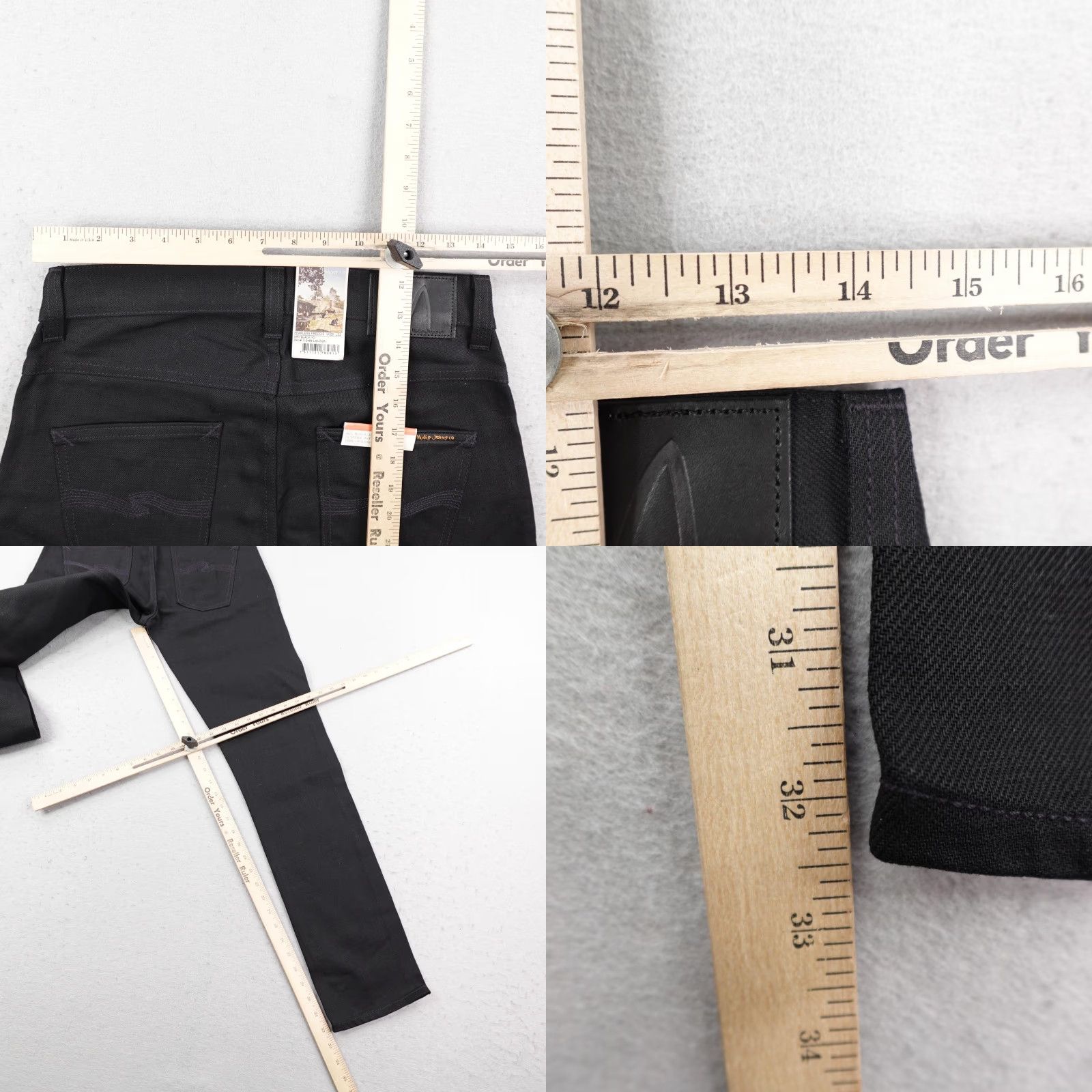 Nudie Jeans Nudie Jeans Co Slim Fit Jeans 28x32 Regular Button Fly Denim Black Fearless Freddie Men's Mature Mens 28x32 Slim Raw Denim Size US 28 / EU 44 - 8 Thumbnail
