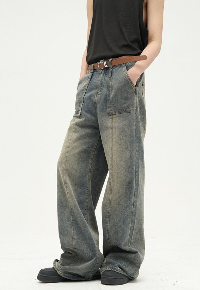 Japanese Brand × Jean Washed Distressed Jeans Loose Spliced Size US 26 / EU 42 - 4 Thumbnail