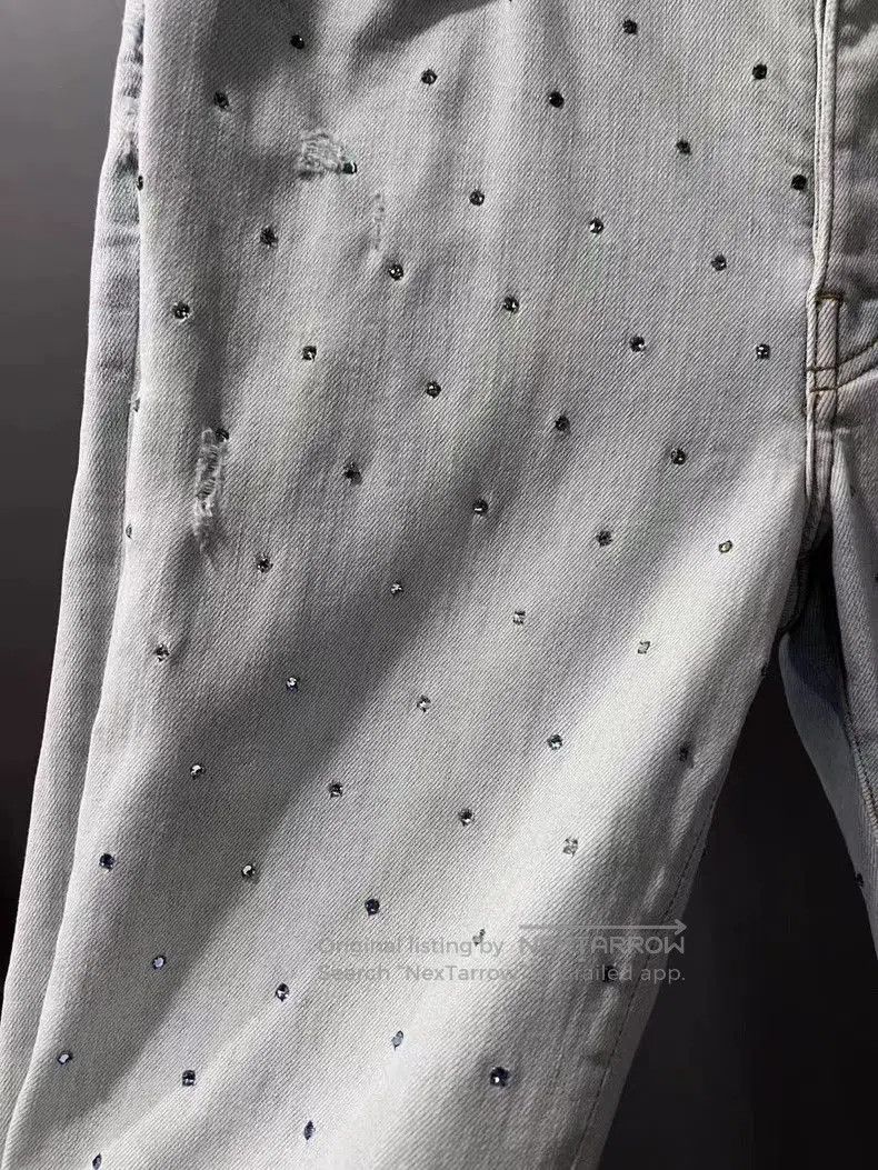 Amiri Amiri Gradient Rhinestone Washed Jeans. Size US 32 / EU 48 - 2 Thumbnail