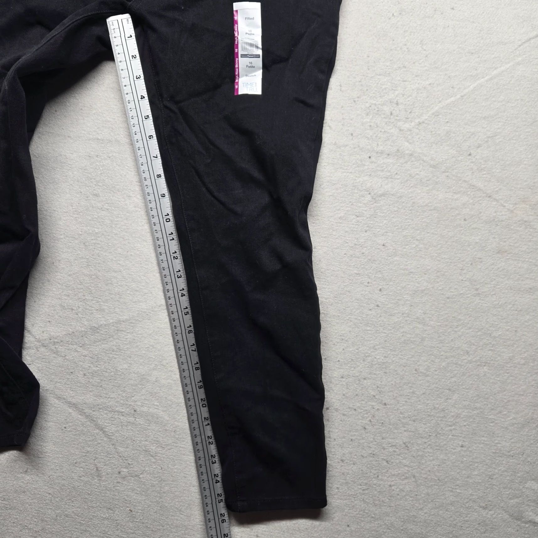 Vintage Time and Tru Jeans Women's 16 Petite Black High Rise Skinny Denim Pantss Size 38" / US 16 / IT 52 - 6 Thumbnail