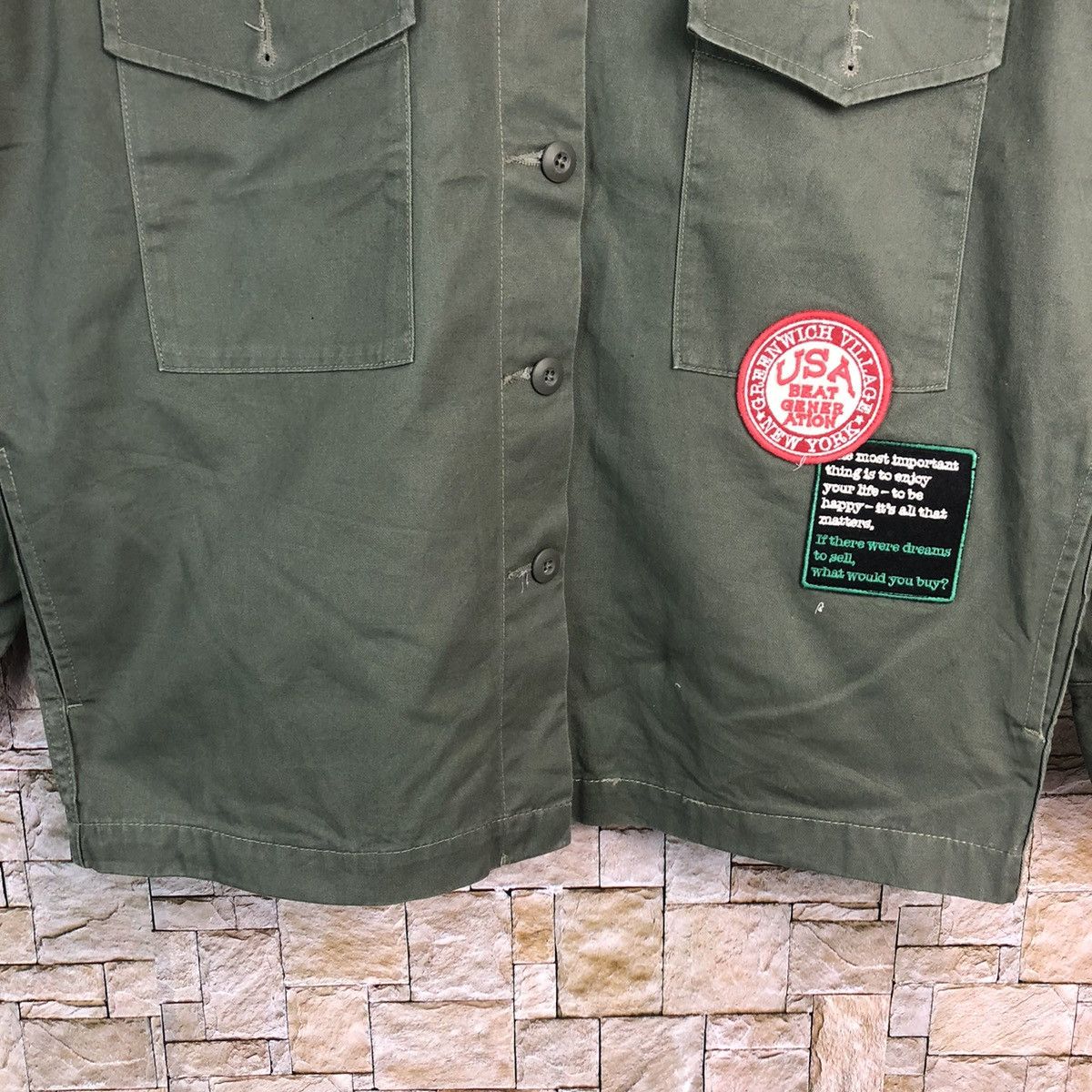 Japanese Brand Back Number Green military jacket #A184 Size US L / EU 52-54 / 3 - 6 Thumbnail