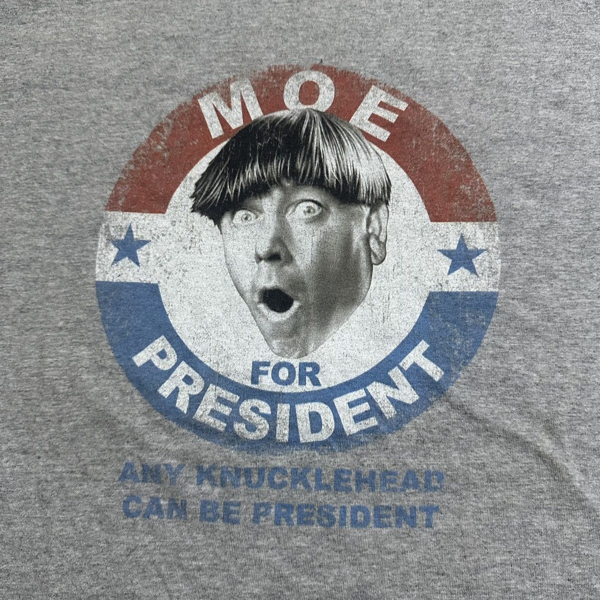 Vintage THE THREE STOOGES VINTAGE TSHIRT " MOE FOR PRESIDENT!" Size US XL / EU 56 / 4 - 3 Thumbnail