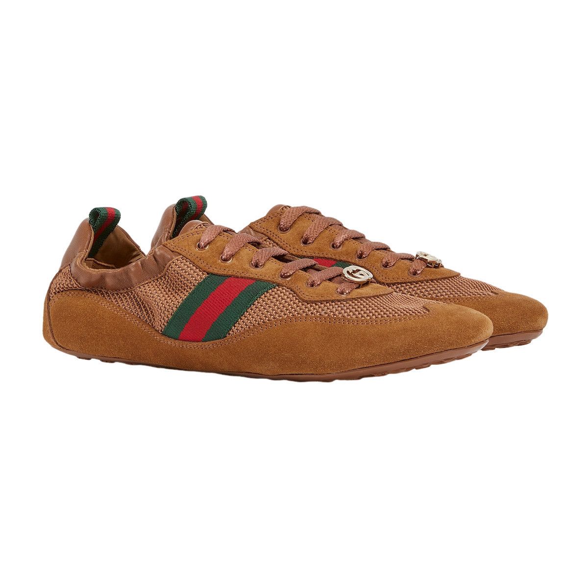 Gucci GUCCI Shift $980 Brown Fabric Sneakers New & Authentic (Wome Size US 7.5 / IT 37.5 - 2 Thumbnail