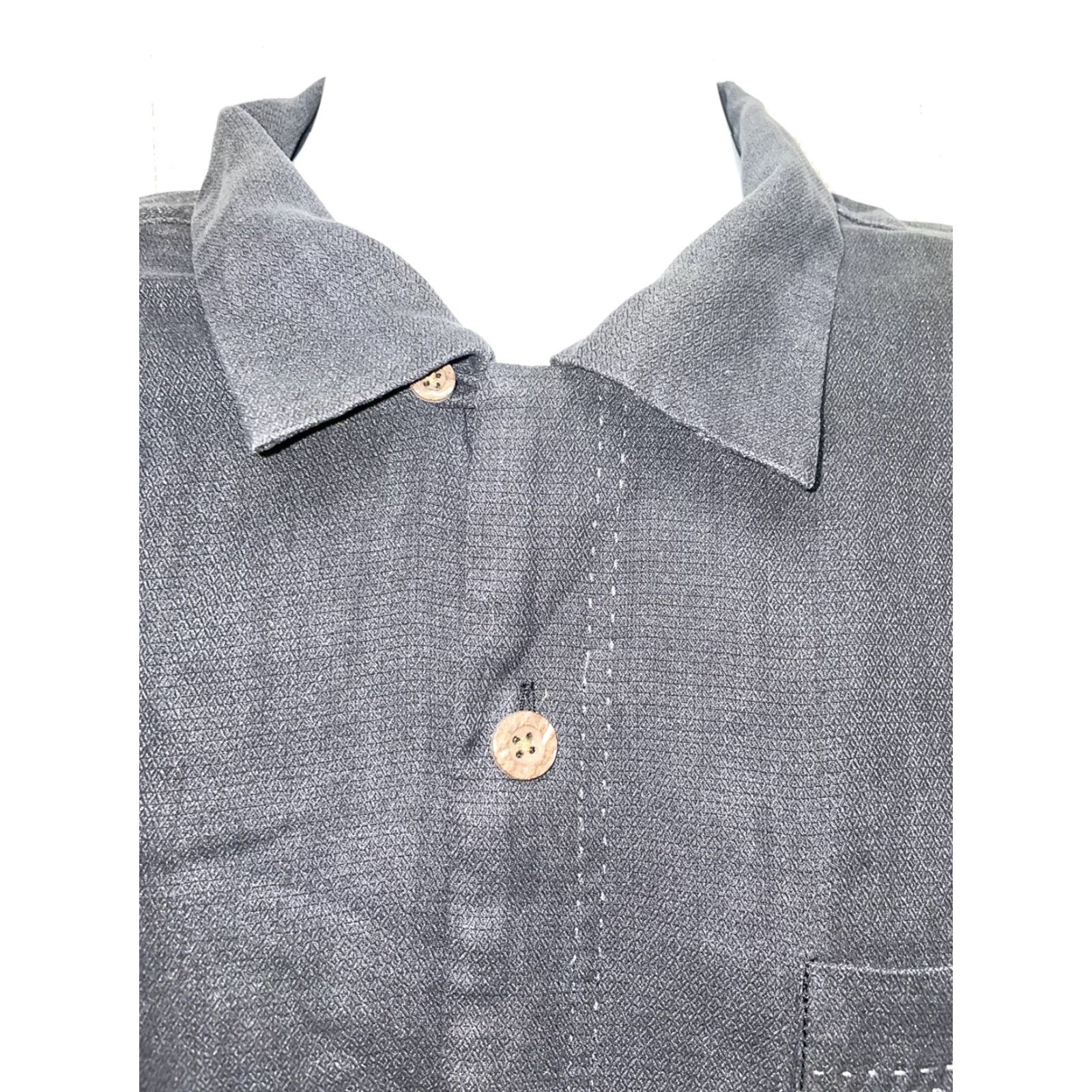 Tommy Bahama VINTAGE Tommy Bahama IslandZone SilK Blend Original Fit Shirt Mens L Black Short Sleeve Button-Up Size US L / EU 52-54 / 3 - 2 Thumbnail