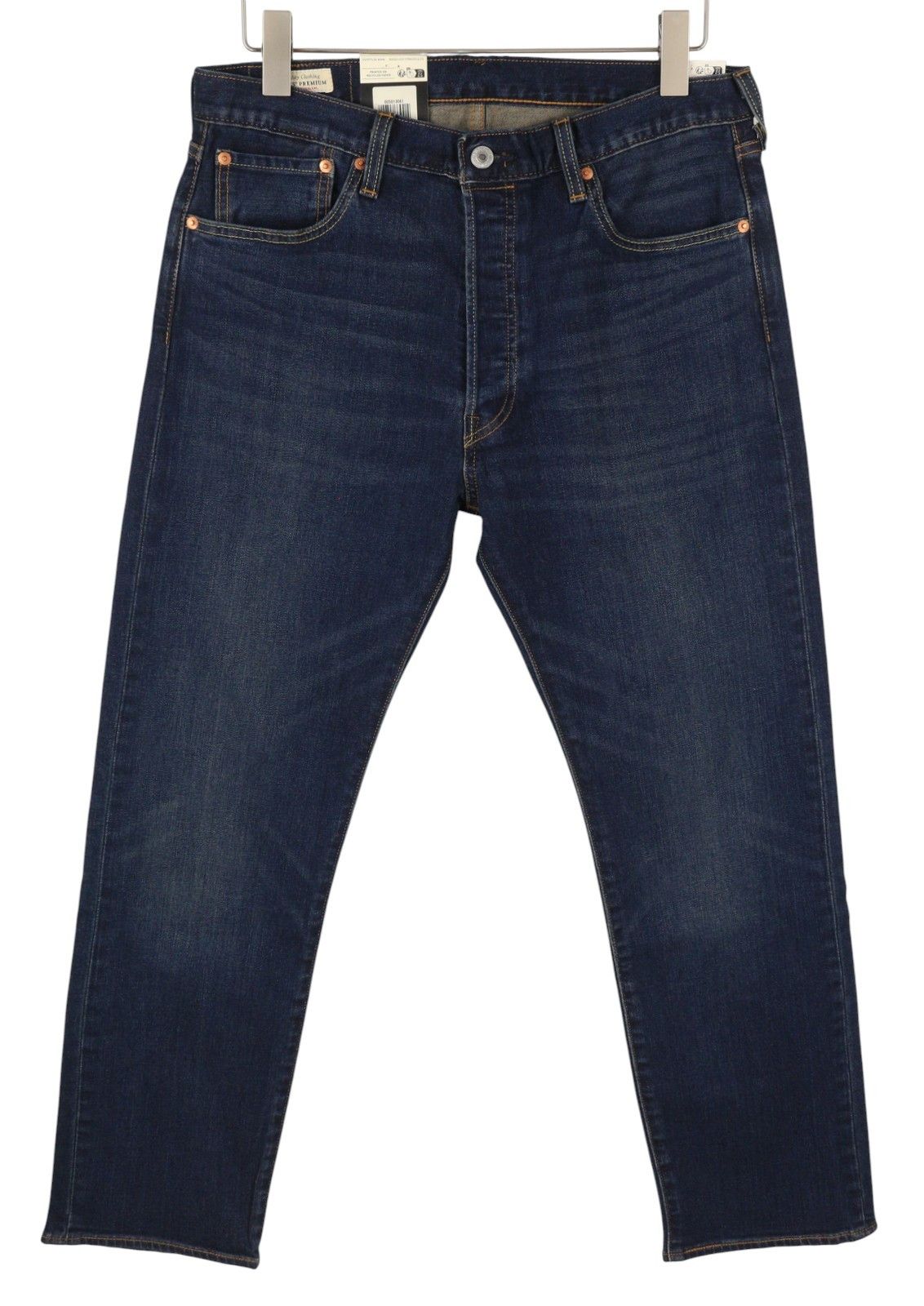 Levi's 501 W33/L30 Straight Stretch Faded Blue Jeans 87064 Size US 33 - 1 Thumbnail