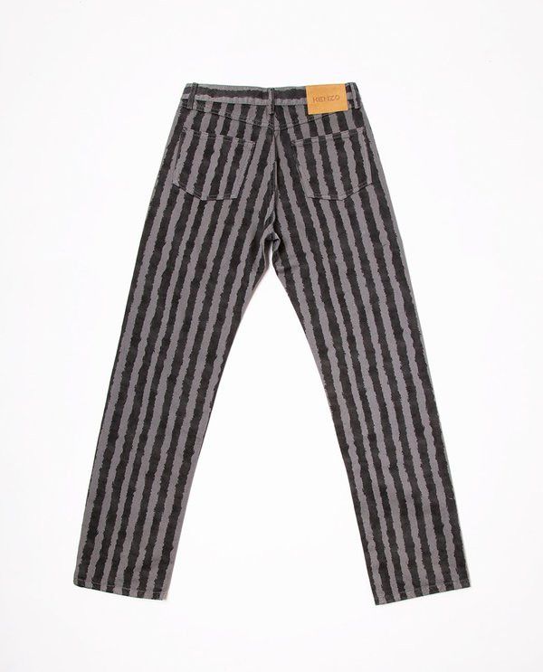 Kenzo o1y1025 Casual Pant in Gray/Black Size 26" / US 2 / IT 38 - 2 Thumbnail