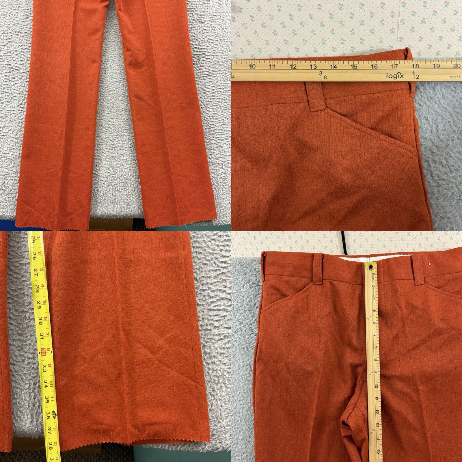 McGregor VINTAGE McGregor Pants Mens 36x38 Orange 70s Pleated Slacks Trouser Burnt NWT Size US 36 / EU 52 - 8 Thumbnail
