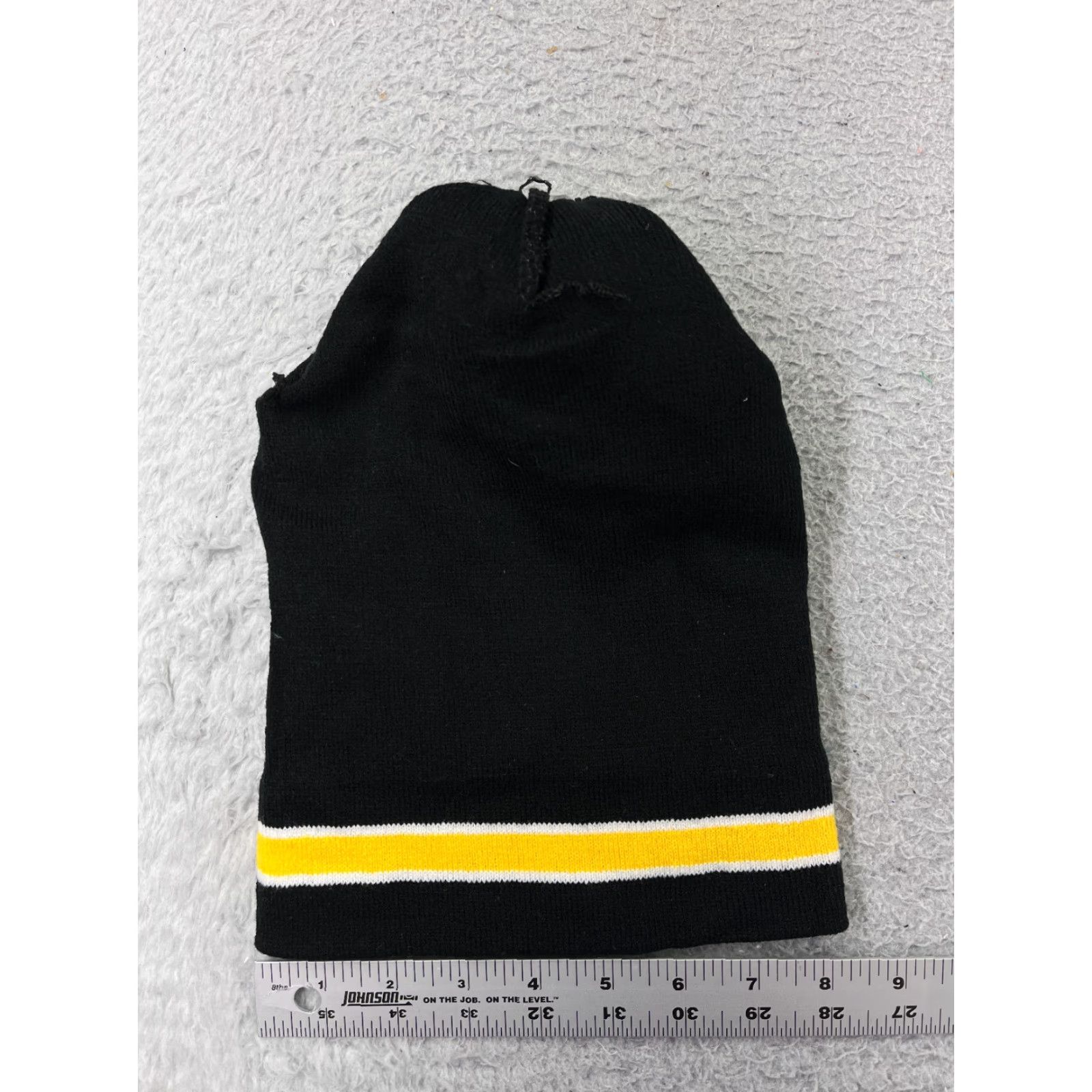 Vintage TacPack Beanie TacPack Hat Adult One Size Beanie Black Yellow Knit 100% Acrylic Ski Snow Pom Striped - Mens Size ONE SIZE - 6 Thumbnail
