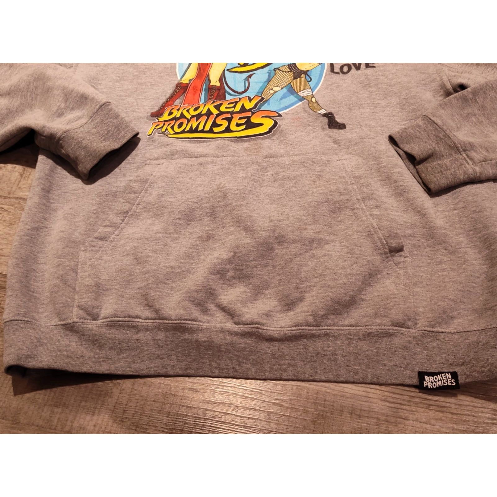 Broken Promises Co. Broken Promises Men's Pullover Hoodie Long Sleeve Sweatshirt Grey Fall Winter Anime Graphic Size Large Size US L / EU 52-54 / 3 - 4 Thumbnail