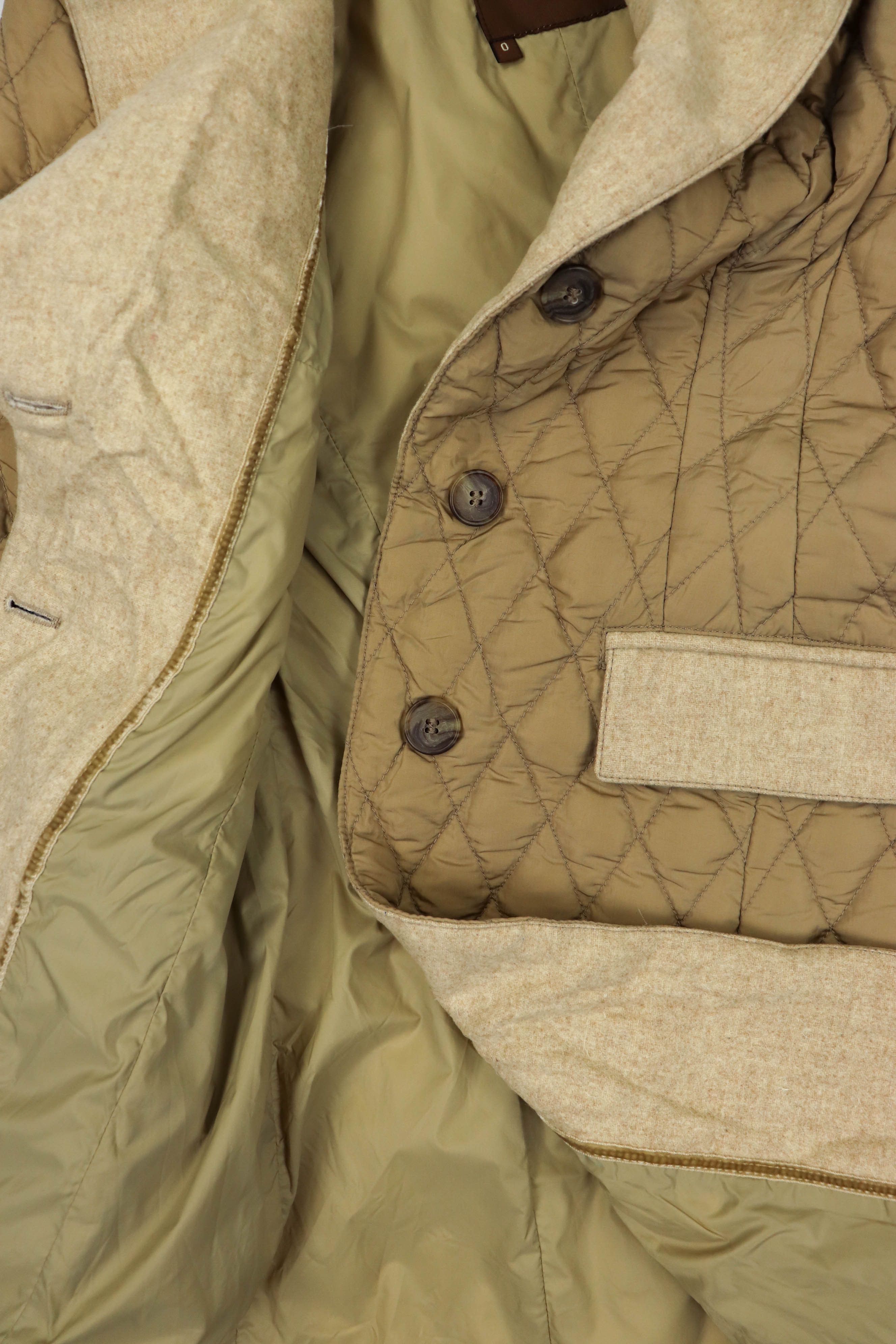 Moncler Vintage Moncler Beige Quilted Nylon Down Puffer Coat Jacket Size XS / US 0-2 / IT 36-38 - 9 Thumbnail
