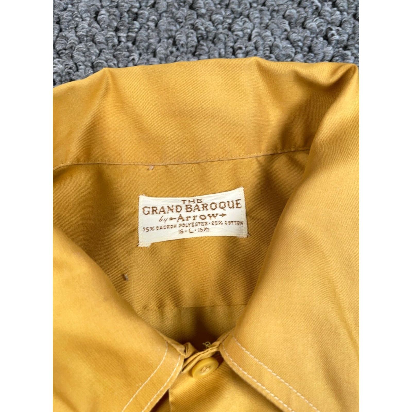 Arrow VTG Arrow Lightweight Shirt Dark Yellow 70s 80s Retro Mod Dad Style Large Men Button-Up Collared Long Sleeve Casual Vintage Yes Size US L / EU 52-54 / 3 - 3 Thumbnail
