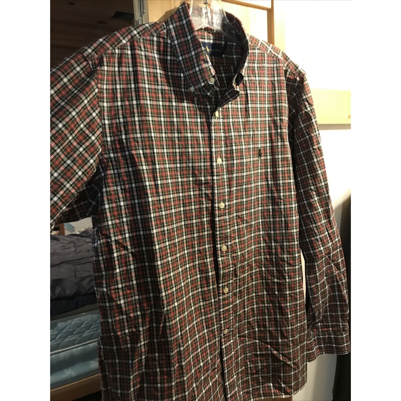 Ralph Lauren Ralph Lauren Men’s 16.5 42 Red Green Check LS Cotton Shirt Size US L / EU 52-54 / 3 - 4 Thumbnail