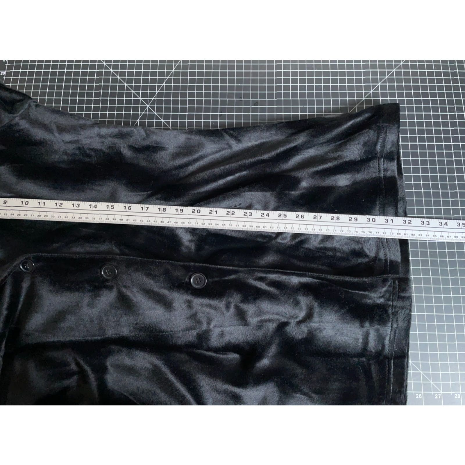 Velour VINTAGE Funhouse 90s Velour Long Shirt Shacket Women Large Black Gothic Steampunk Cosplay Grunge Shirt Womens Large Velour Shacket Size L / US 10 / IT 46 - 6 Thumbnail
