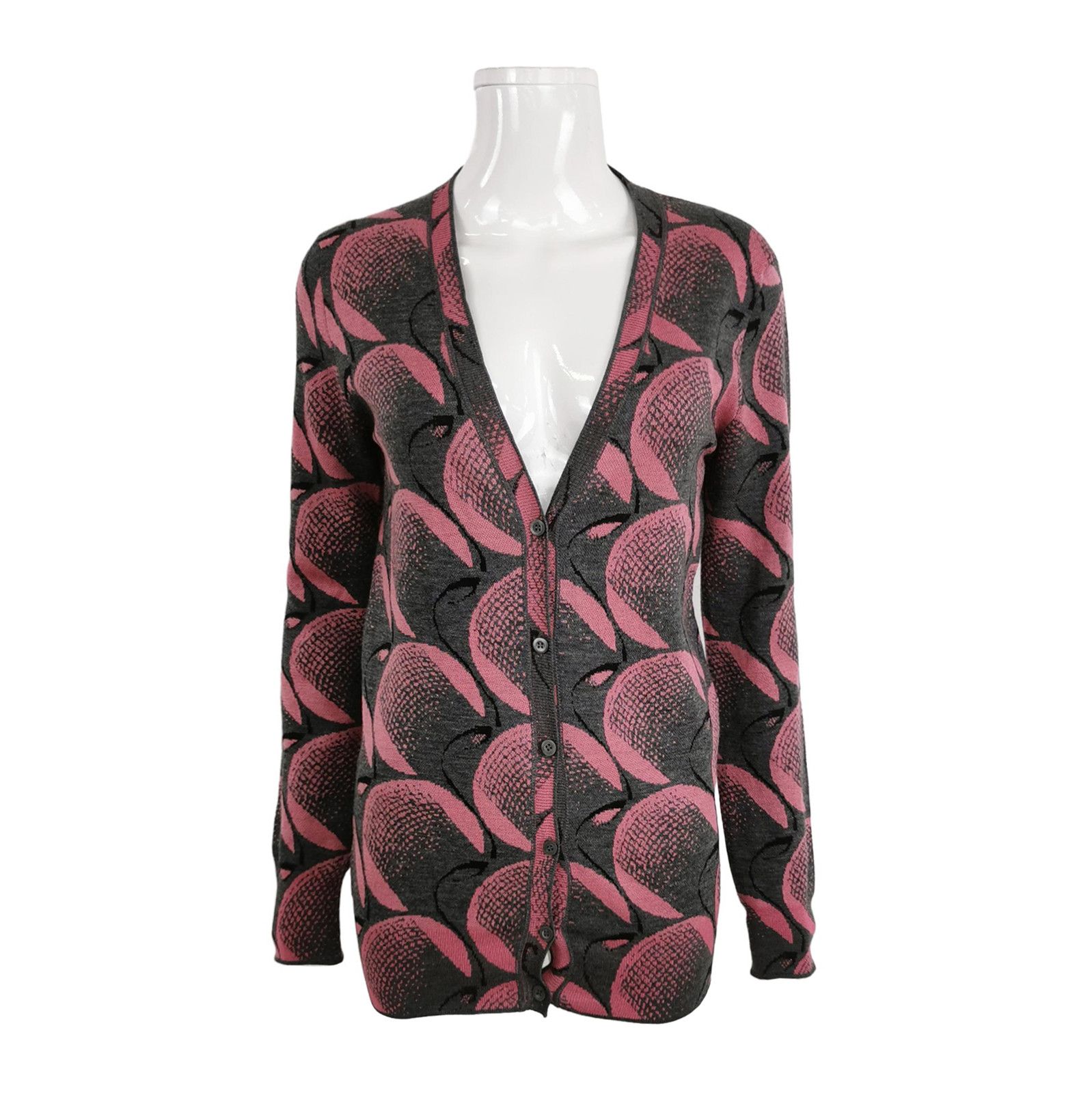 Prada Prada Colorblock V-Neck Knit Cardigan 0089 Size L / US 10 / IT 46 - 1 Thumbnail