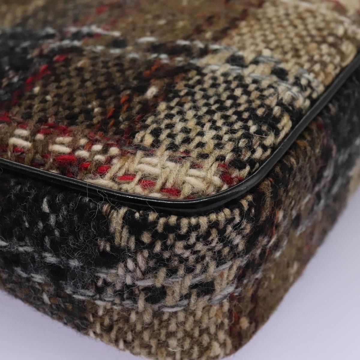 Burberry Burberry Nova Check Shoulder Bag Wool Suede Leather Beige Size ONE SIZE - 16 Thumbnail