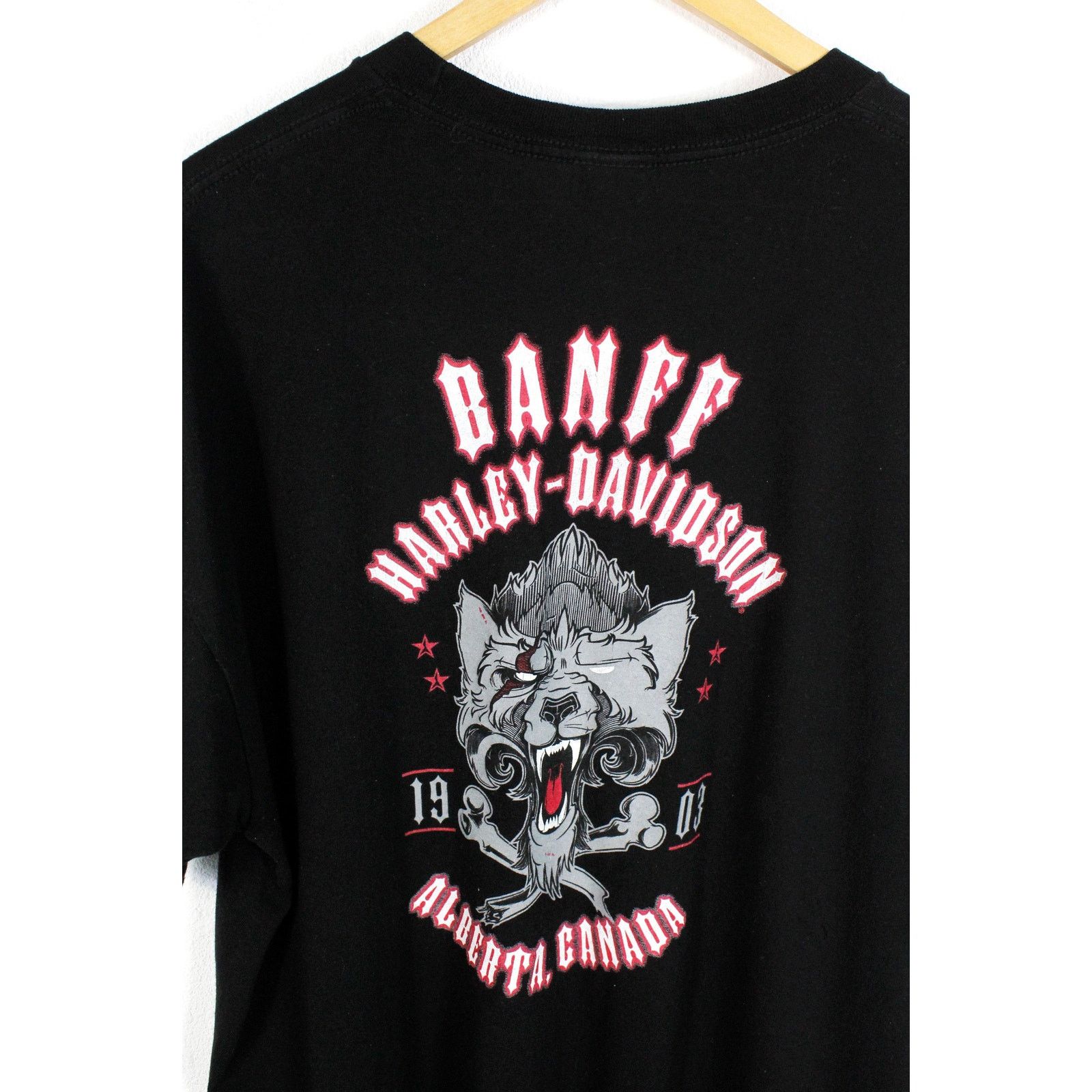 Harley Davidson Harley Davidson Banff Alberta Canada Wolf Graphic Tee Size US XL / EU 56 / 4 - 5 Thumbnail