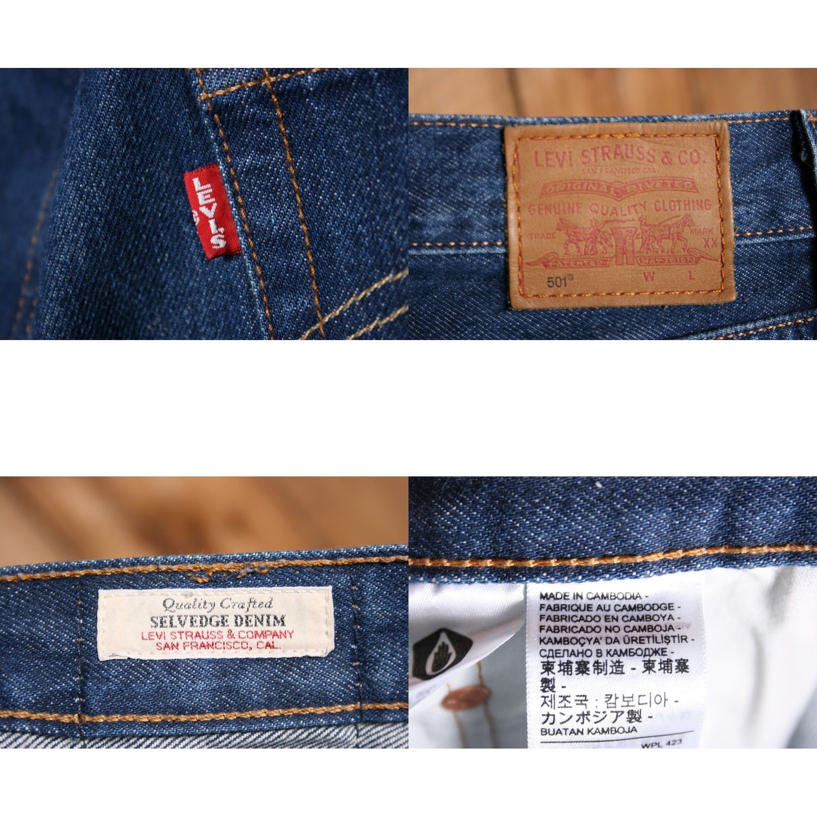 Levi's LEVI'S 501 Jeans Denim 100% Cotton Blue Sz. 30x32 Womens Inseam 32" High Rise Selvedge Vintage Big E Straight Size 24" / US 00 / IT 34 - 8 Thumbnail