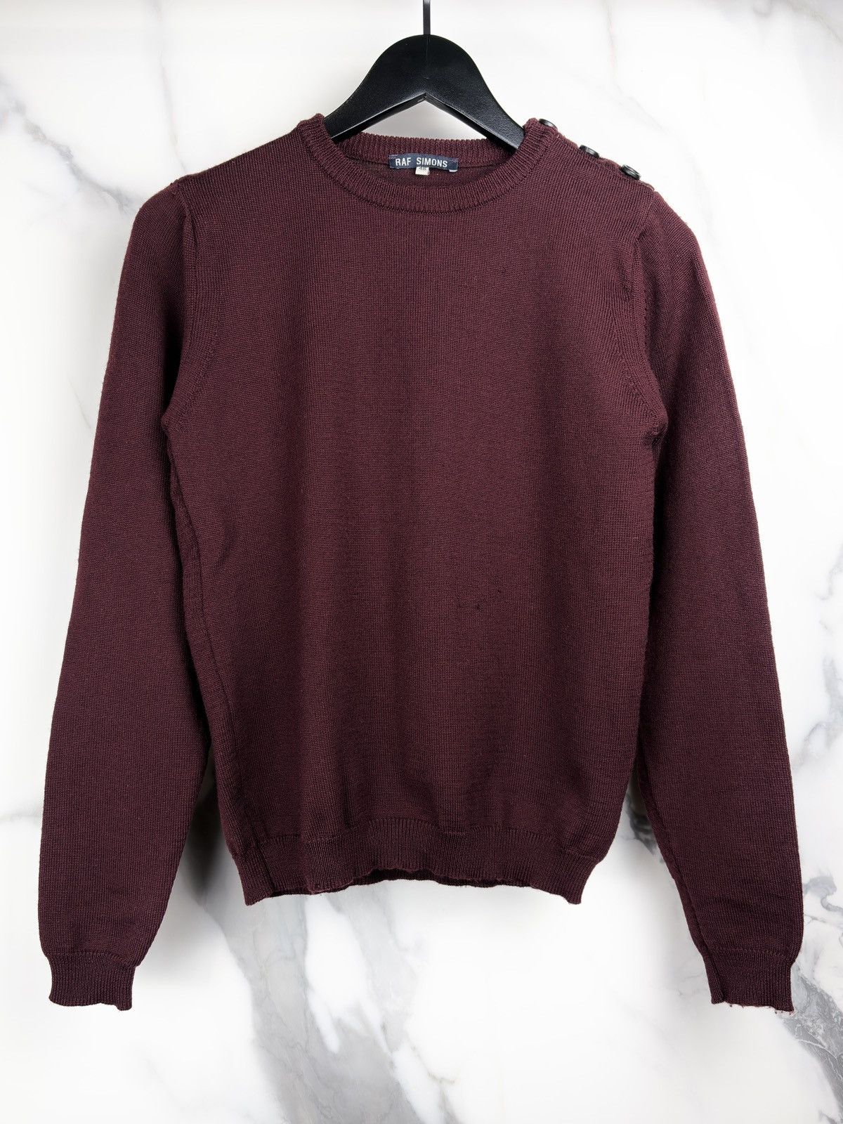 Raf Simons AW96 Raf Simons Buttoned Shoulder Military Wool Knit Sweater Size US M / EU 48-50 / 2 - 1 Thumbnail