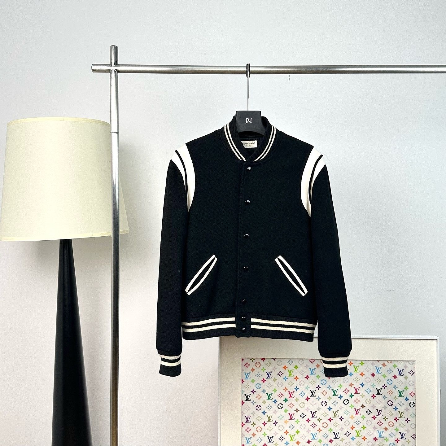 Saint Laurent Paris Saint Laurent Striped Varsity Jacket Size 52 Size US L / EU 52-54 / 3 - 1 Thumbnail