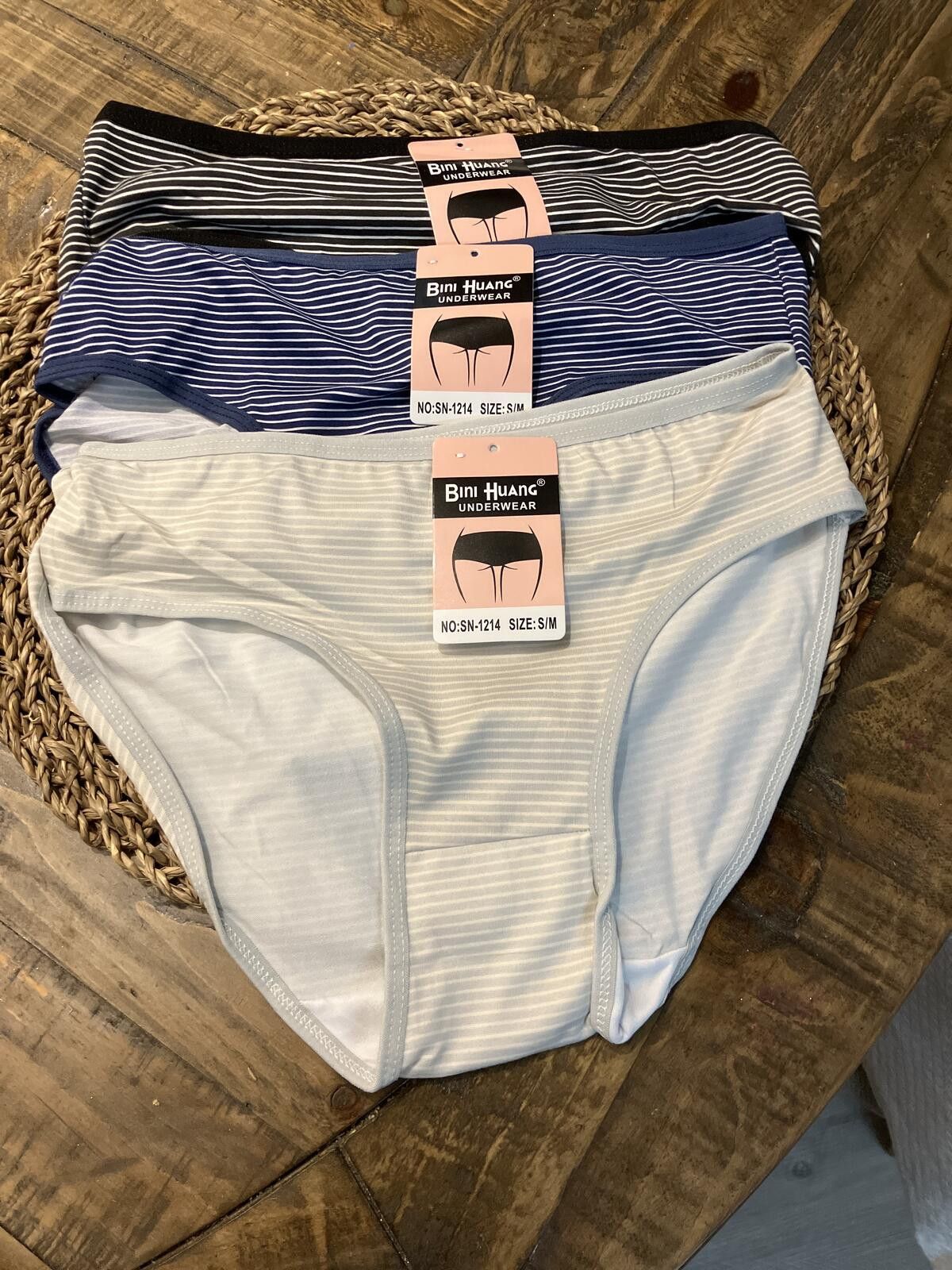 Other Bini Huang Women's Striped Underwear Bikini Panties - 3 Pack Size ONE SIZE - 1 Thumbnail