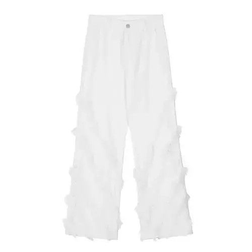 Japanese Brand Pants with raw edges loose trousers American retro style Size US 29 - 4 Thumbnail