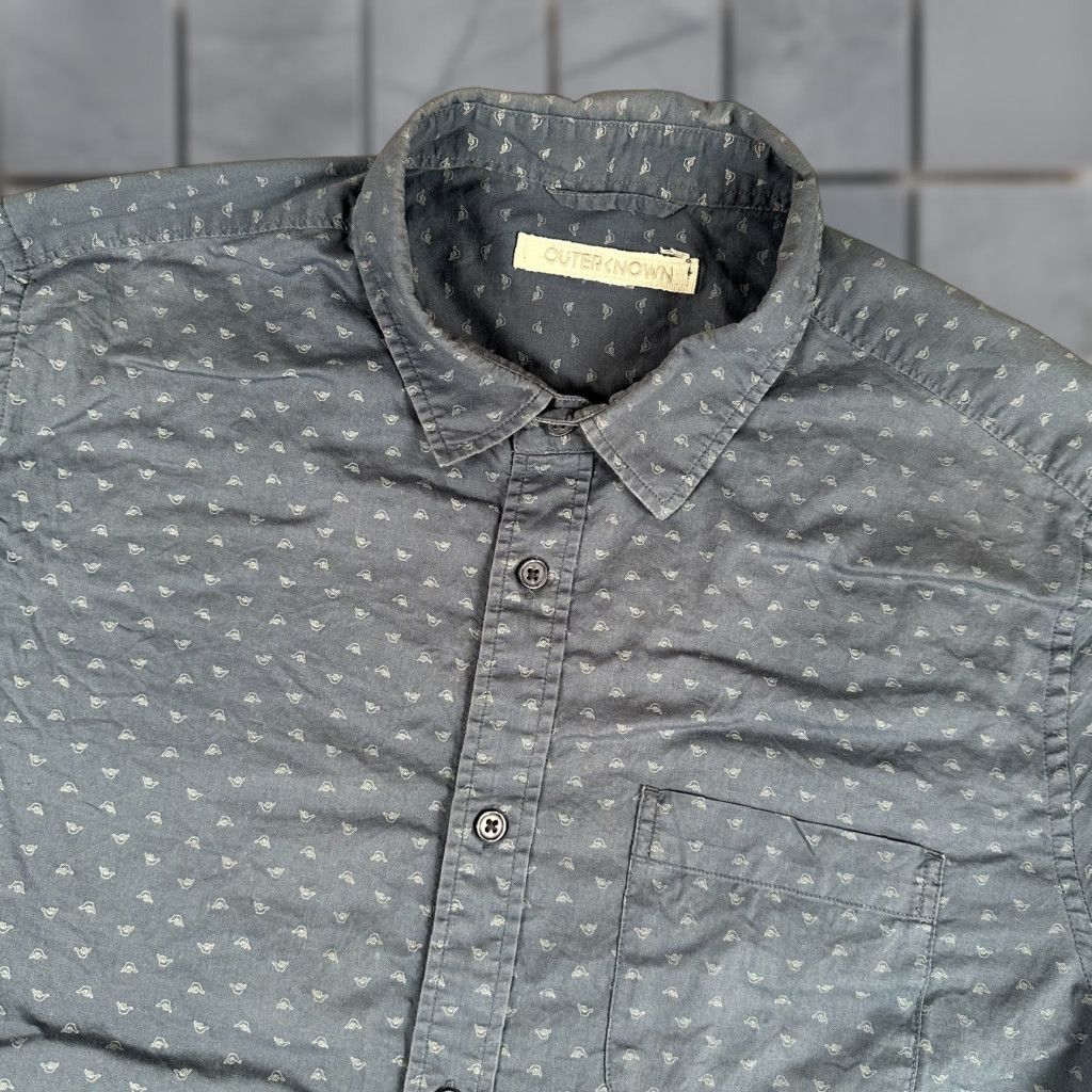 Outerknown Outerknown Shirt Mens Medium Blue Button Down Hang Loose All Over Flaw Size US M / EU 48-50 / 2 - 1 Thumbnail