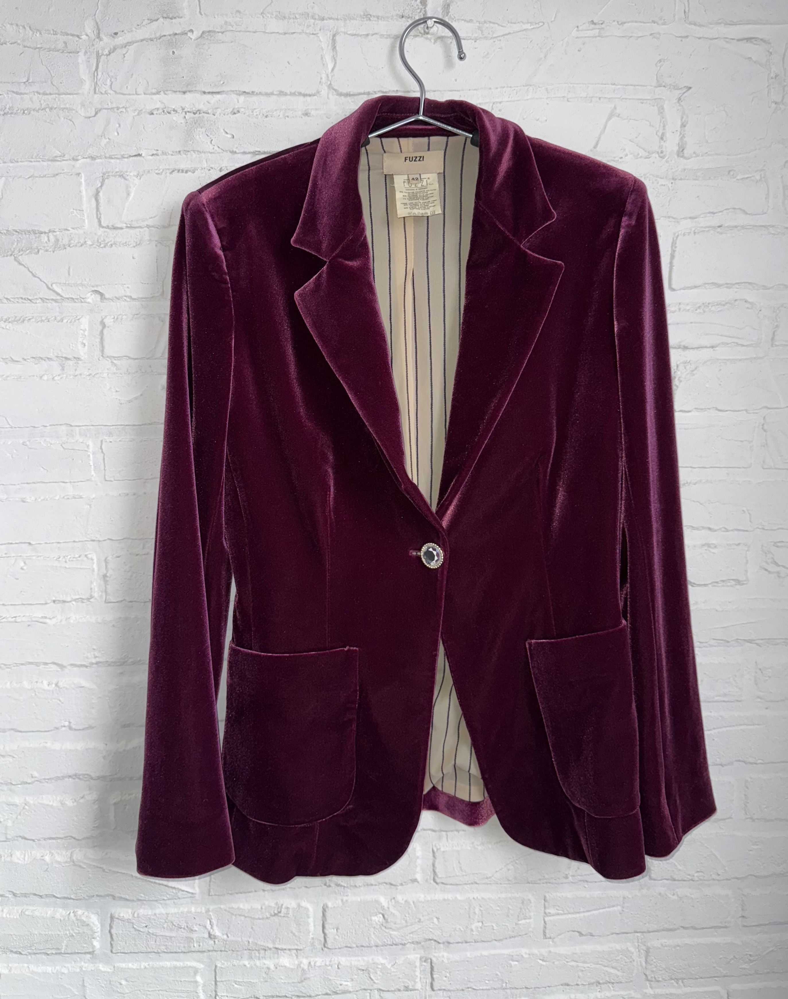 Fuzzi Jean Paul Gaultier velour purple blazer