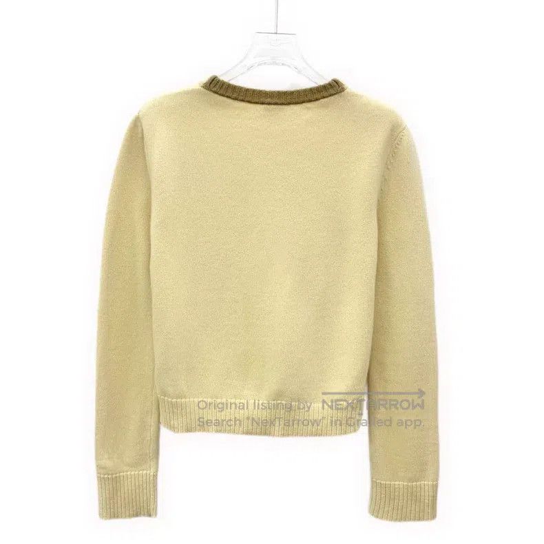 Loewe Loewe Yellow logo embroidery, wool round-neck long-sleeve Size XS / US 0-2 / IT 36-38 - 2 Thumbnail