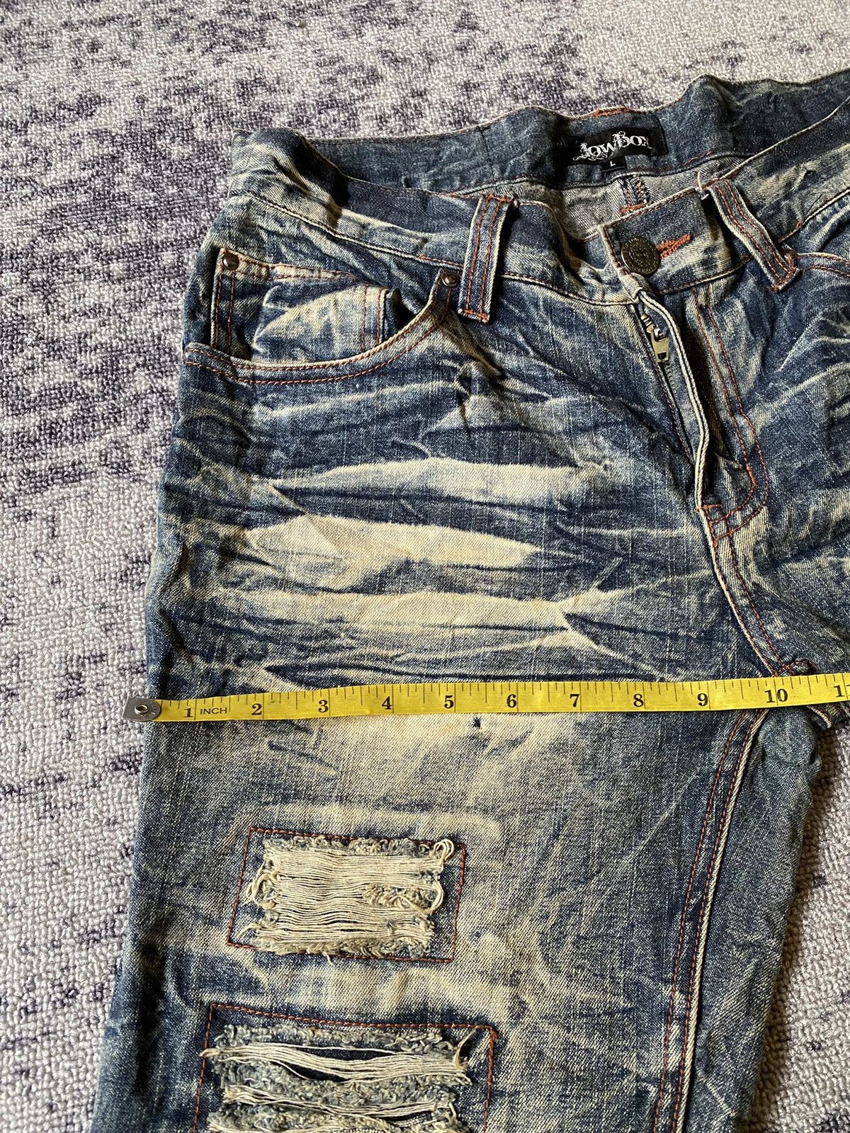 LOWBOX Y2k Lowbox D-Blu distressed ifsixwasnine bootcut jeans Size US 32 / EU 48 - 17 Thumbnail