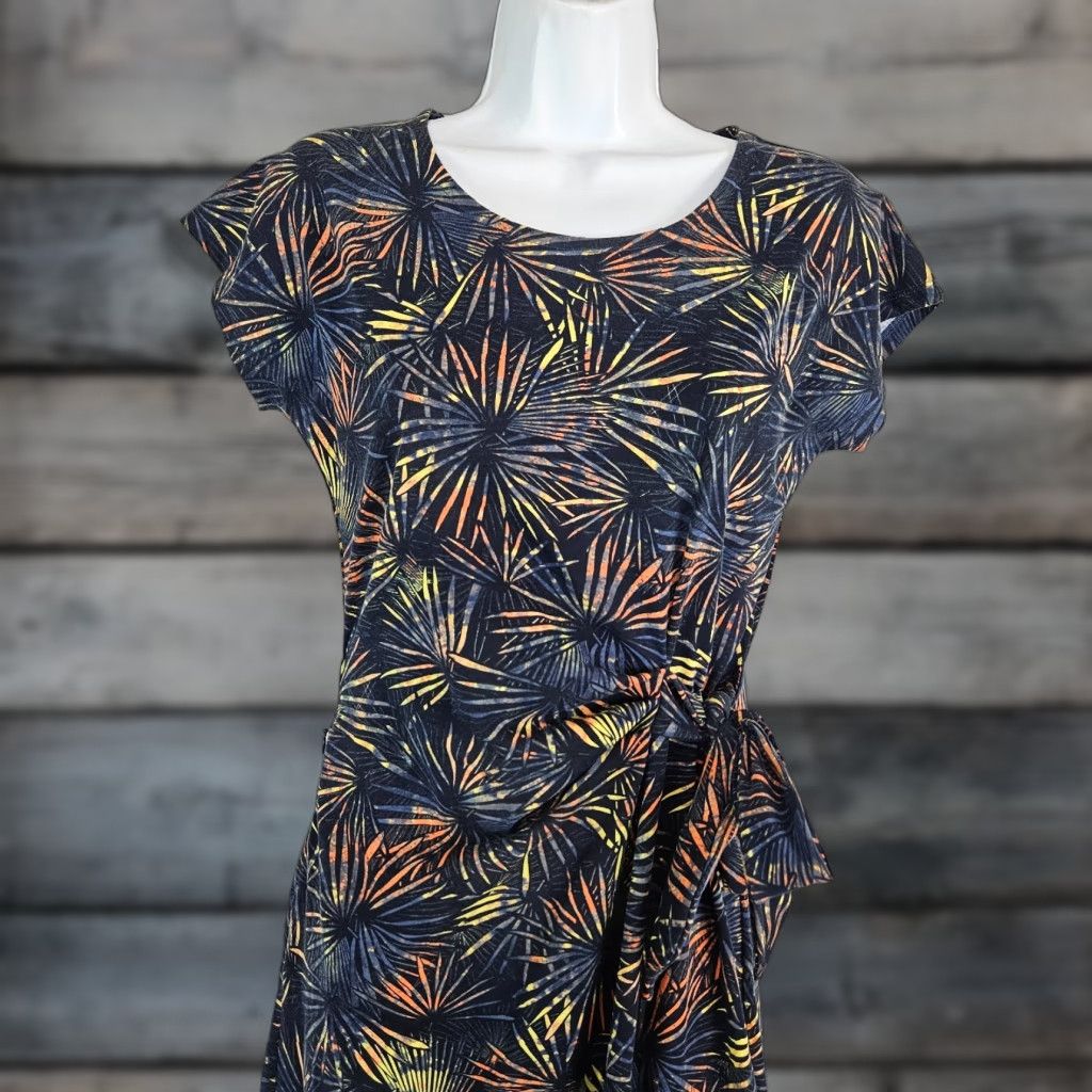 ExOfficio VINTAGE ExOfficio Womens Dress XS Blue Orange Short Sleeve Side Tie Size 26" / US 2 / IT 38 - 1 Thumbnail