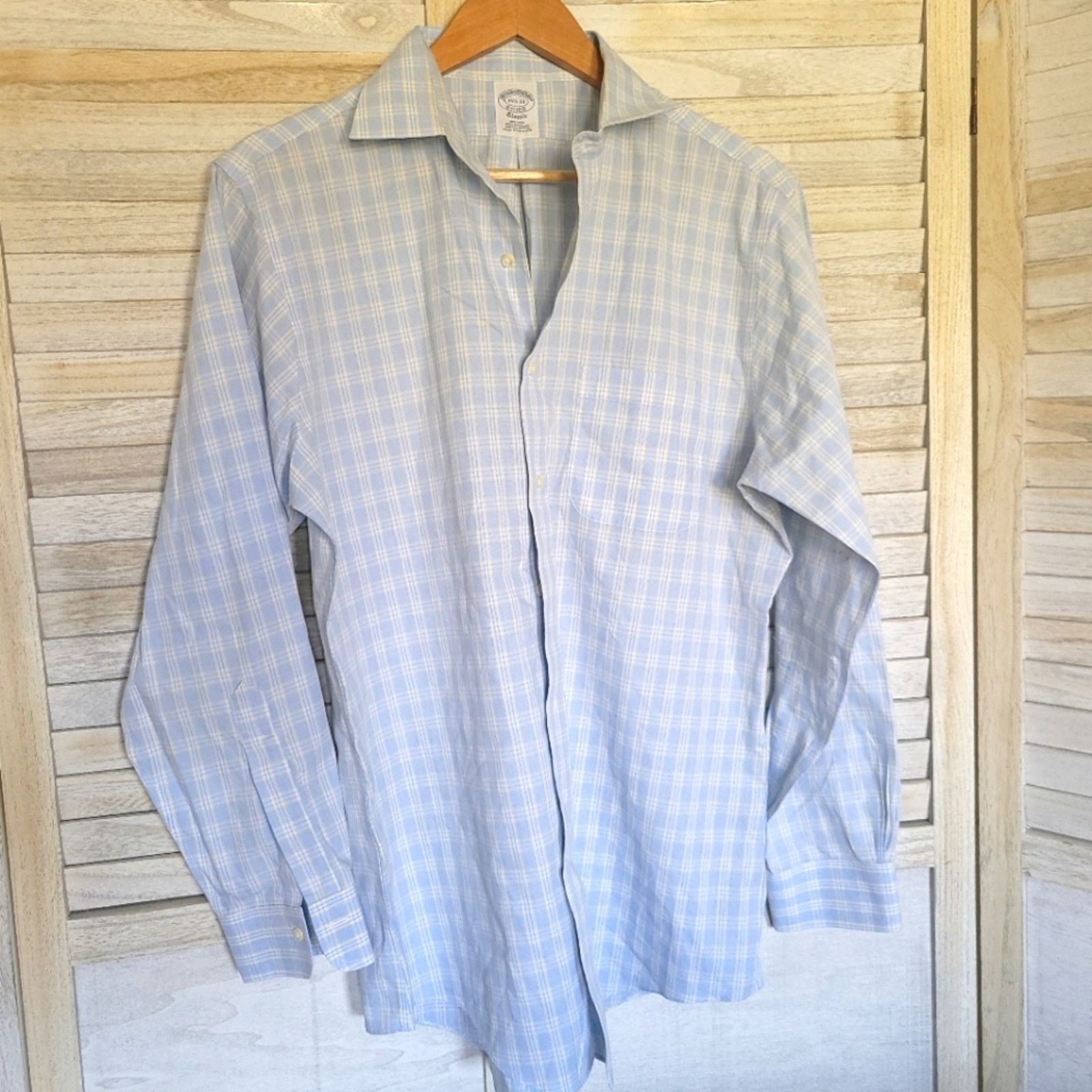 Brooks Brothers Brooks Brothers Supima Cotton Plaid Mens Shirt 15.5-33 Blue Size US S / EU 44-46 / 1 - 3 Thumbnail