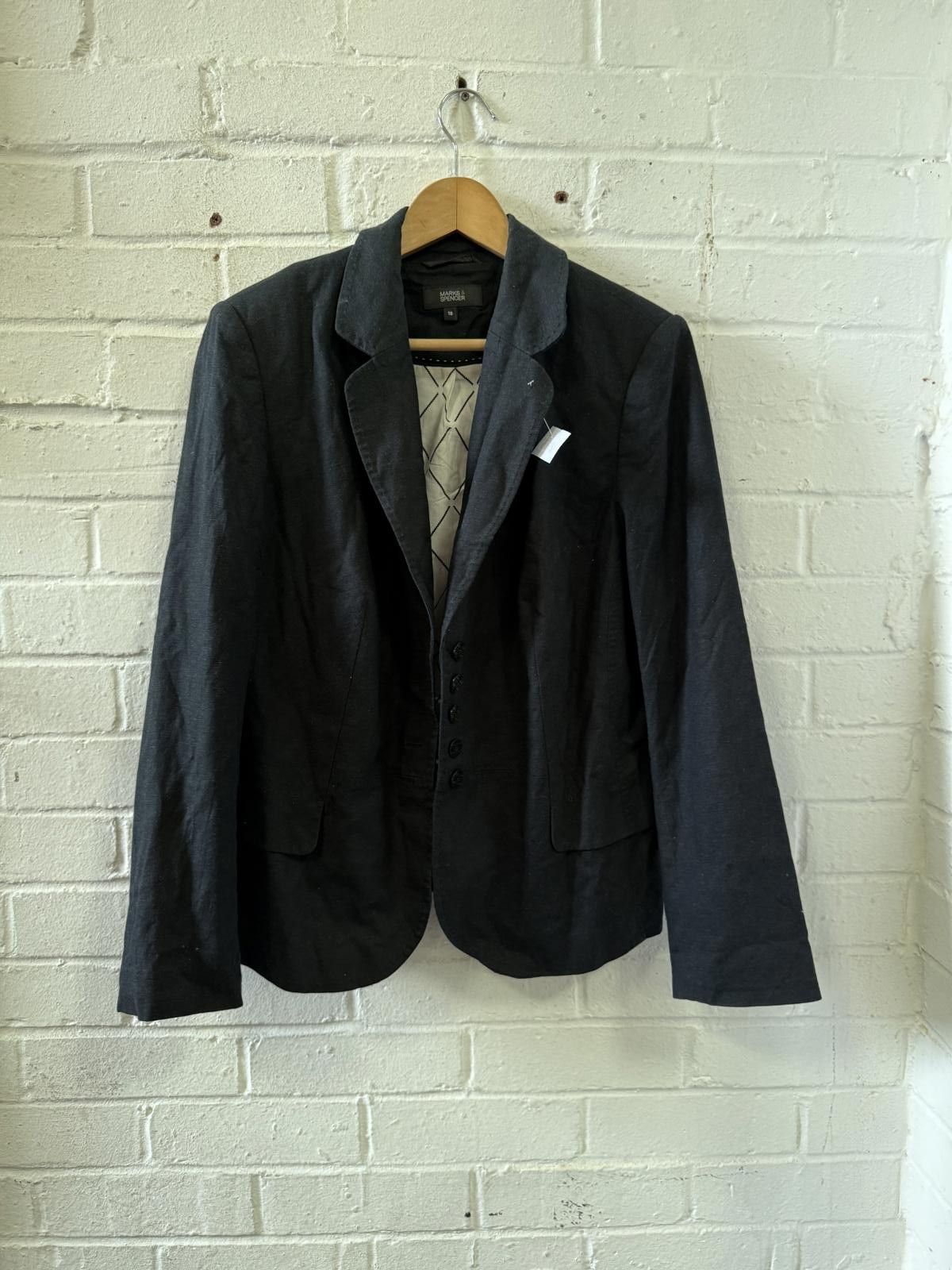 Marks & Spencer Black Women's Blazer Jacket Size XL / US 12-14 / IT 48-50 - 1 Thumbnail