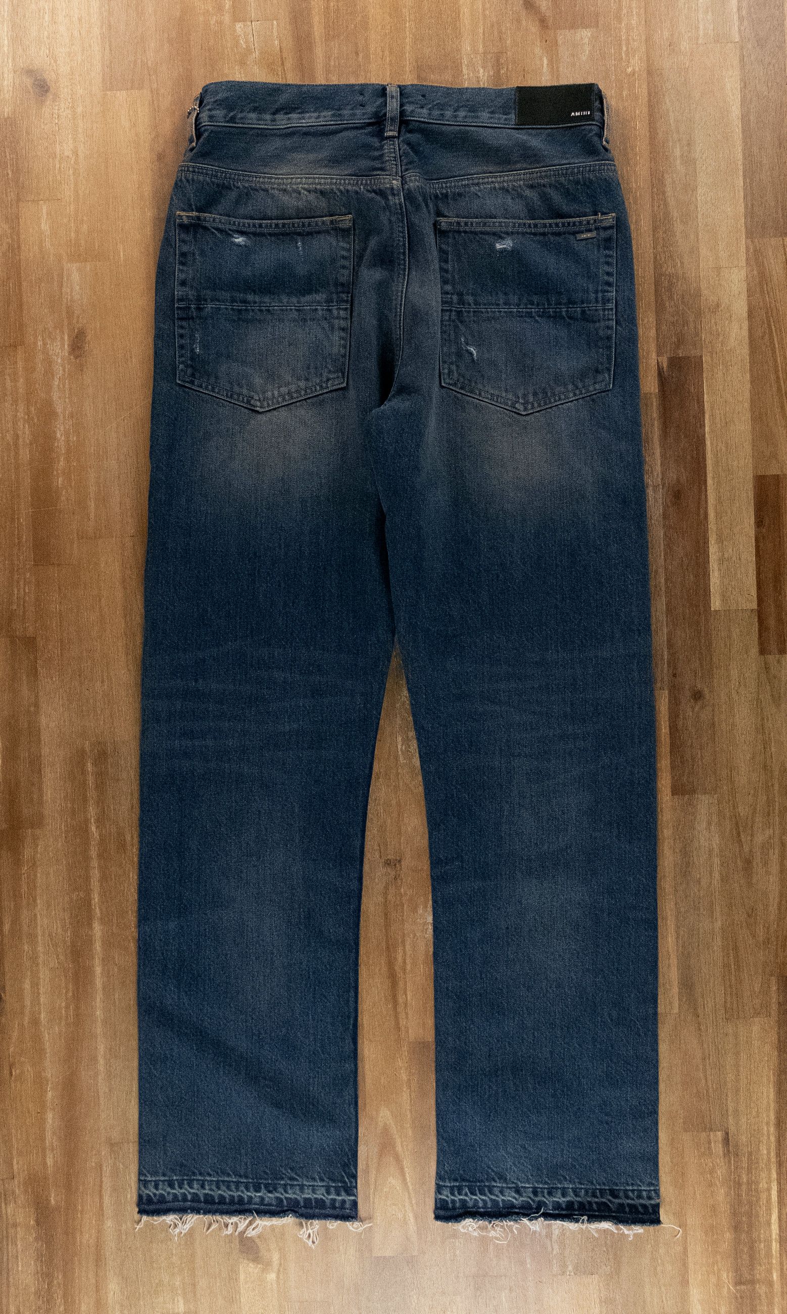 Amiri AMIRI dark blue released hem straight jeans Size 32 Size US 32 / EU 48 - 12 Thumbnail